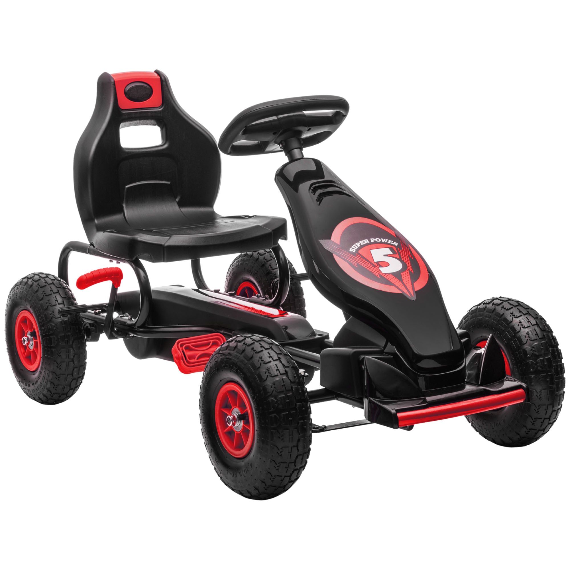 pedal go kart Aosom Kids Pedal Go Kart Ride On Toy With Ergonomic Comfort, Pedal Car With Tough, Wear Resistant Tread, Go Cart Kids Car For Boys & Girls With