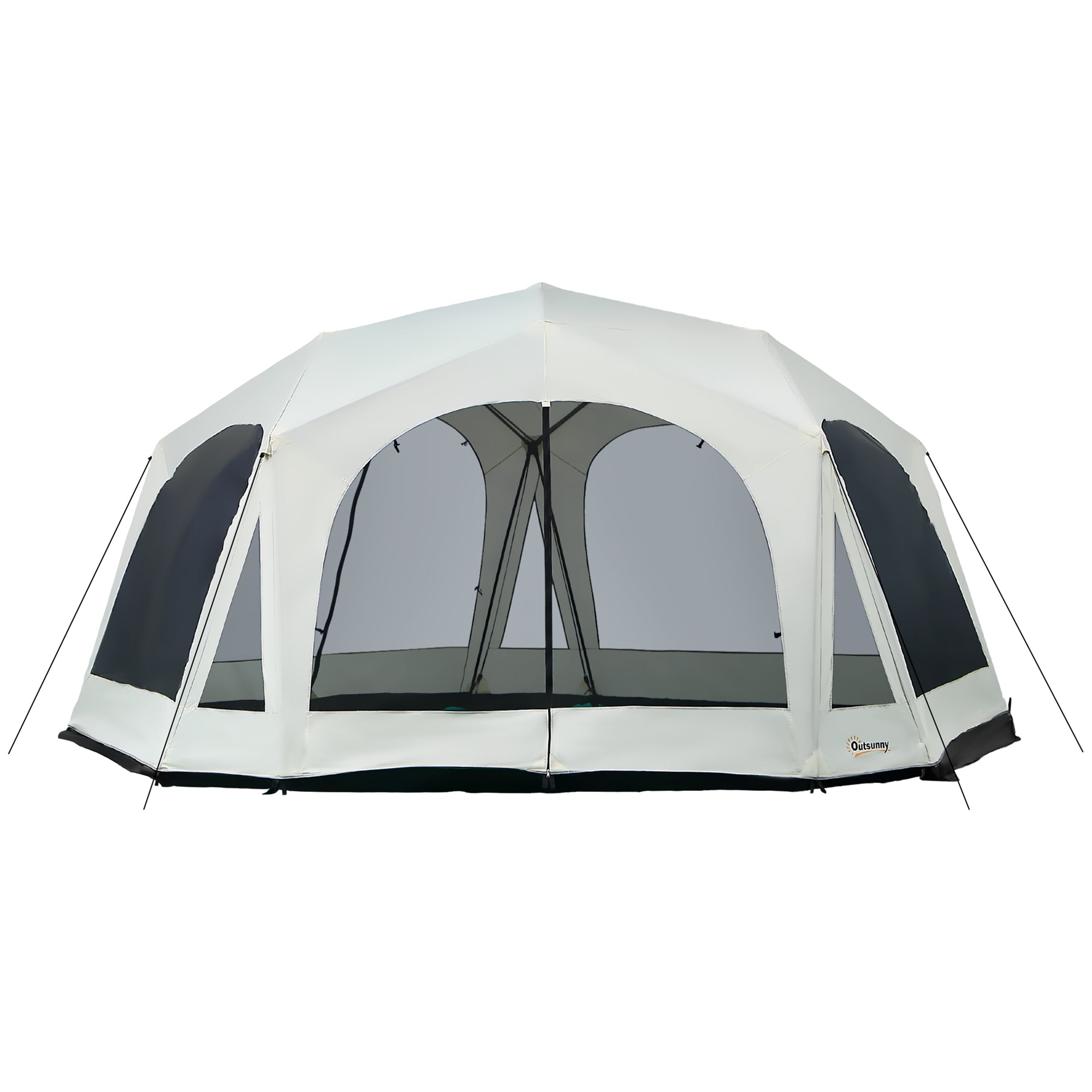 20-person tent with 10 rooms Outsunny 20 Person Camping Tent, Outdoor Cabin Tent Tent With 2 Doors,
