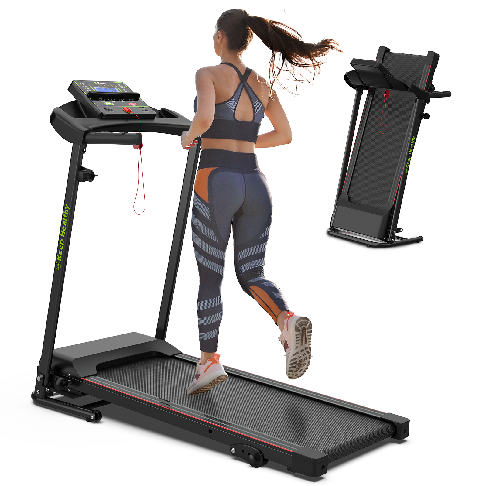 Folding Treadmill With Incline 2.5Hp 12Km H Electric Treadmill For Hom