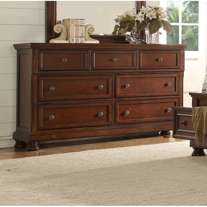 Baltimore 7 Drawers Dresser Made With Wood In Dark Walnut Walnut Drawe