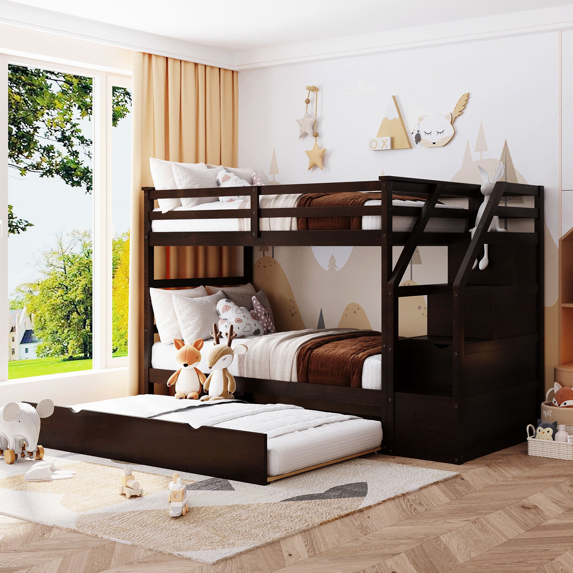 Solid Wood Bunk Beds Twin Over Twin Better Homes Gardens Leighton