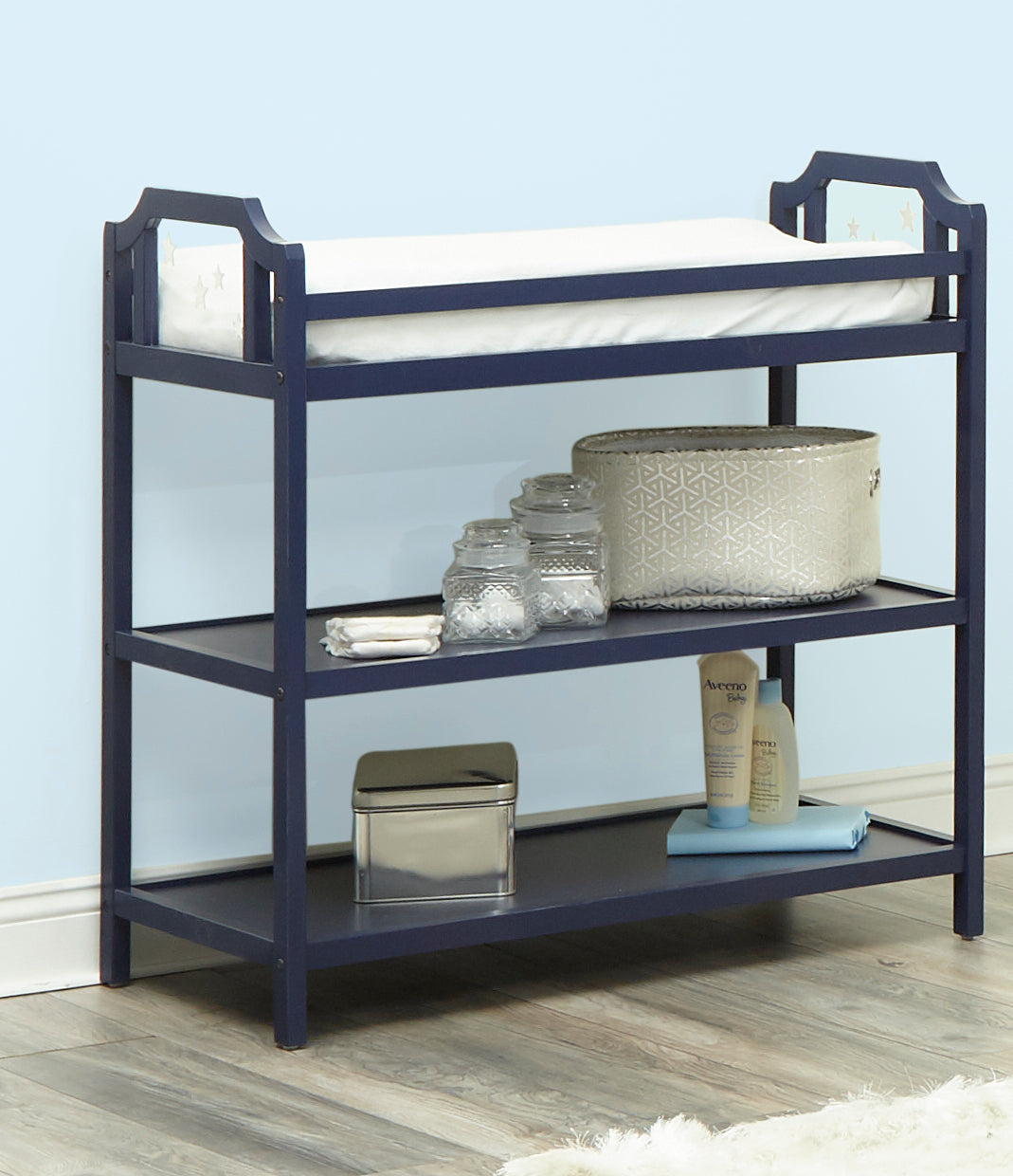 navy blue changing table dresser Cerea Small Changing Table in Navy