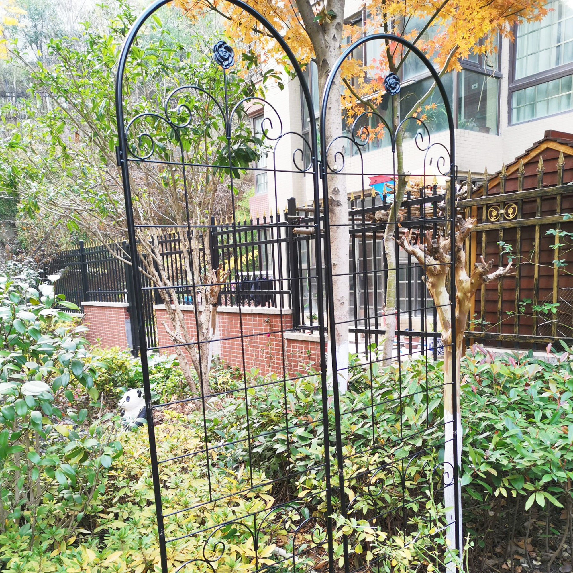 garden trellis netting for climbing plants 2 Pack Metal Garden Trellis For Climbing Plants Outdoor 86.7'' X 19.7'