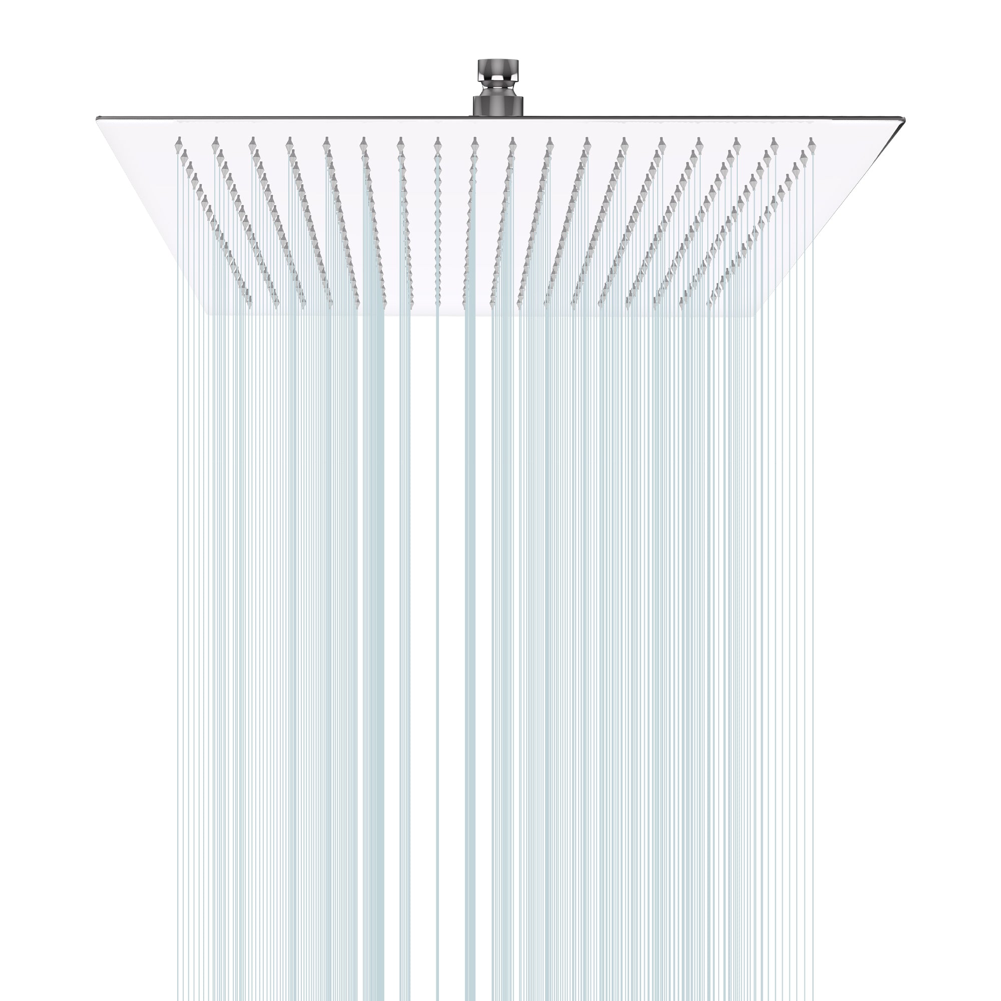 16 Inch Chrome Rain Shower Head, Square Ultra Thin 304 Stainless Steel