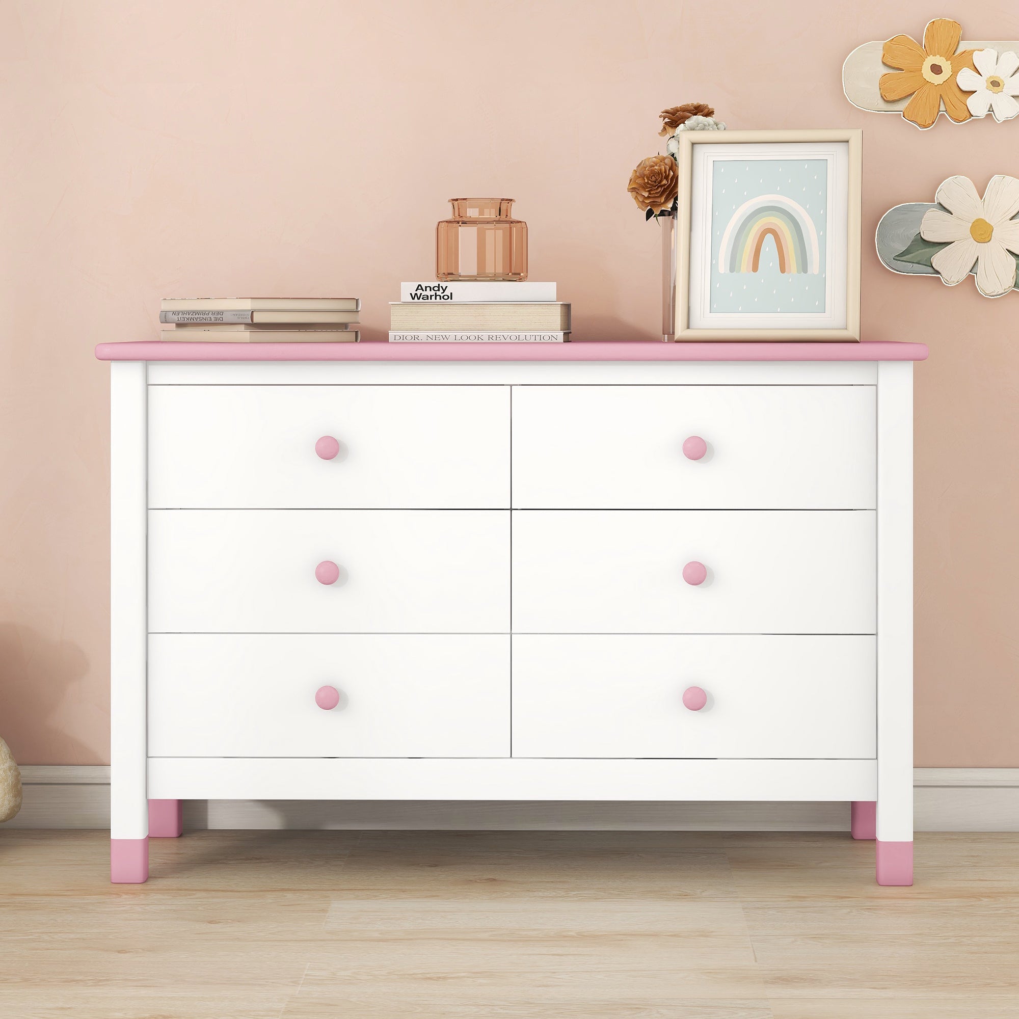 Wooden Storage Dresser With 6 Drawers,Storage Cabinet For Kids Bedroom Wooden Storage Dresser With 6 Drawers,Storage Cabinet For Kids Bedroom