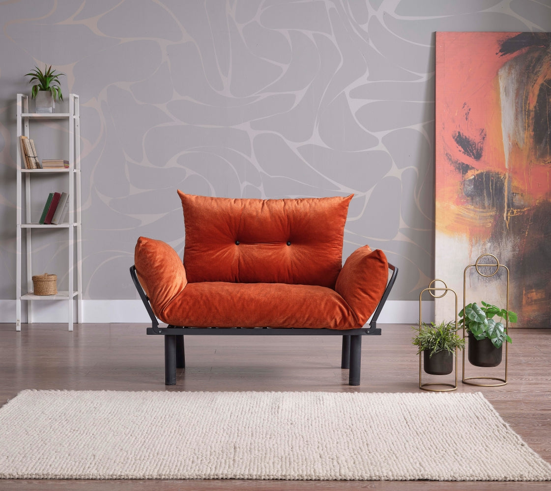 sona★ Sona Futon Beautiful Seat Orange Metal Metal