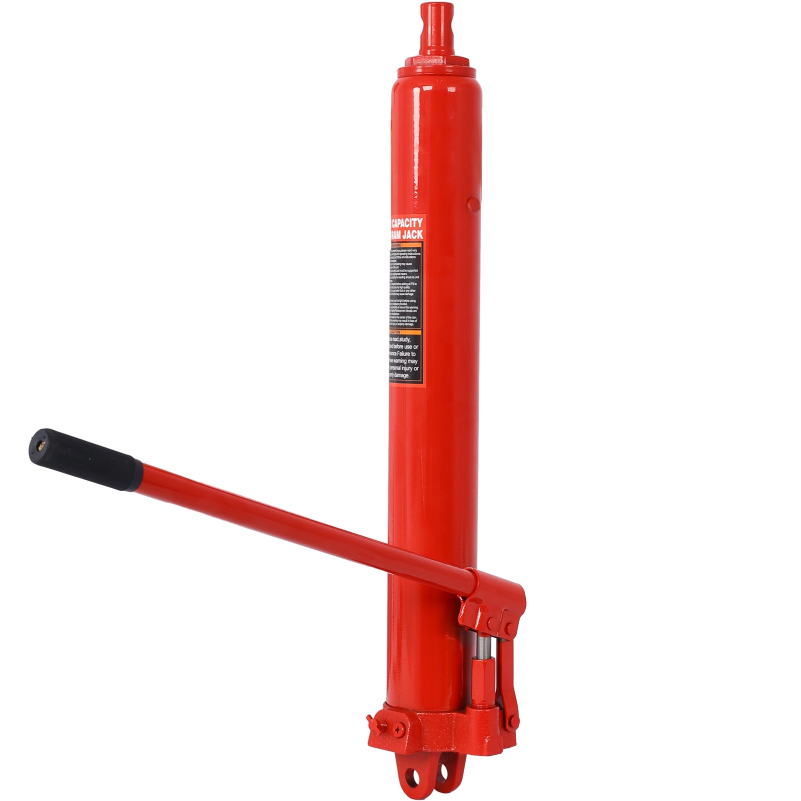 Hydraulic Long Ram Jack With Single Piston Pump And Clevis Base Fits: