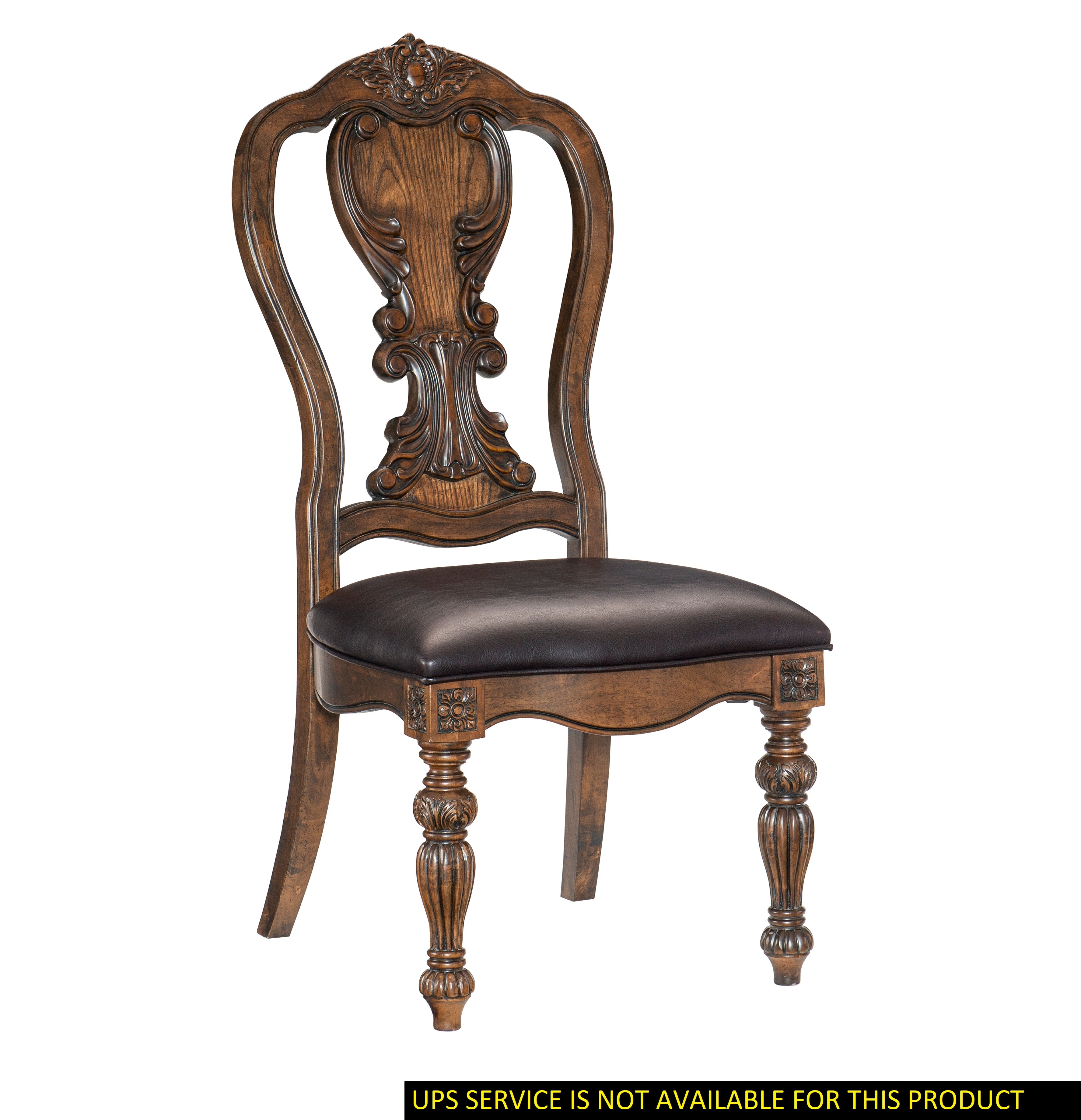 Traditional Formal Dining Side Chairs Set Of 2Pc Dark Oak Finish Wood