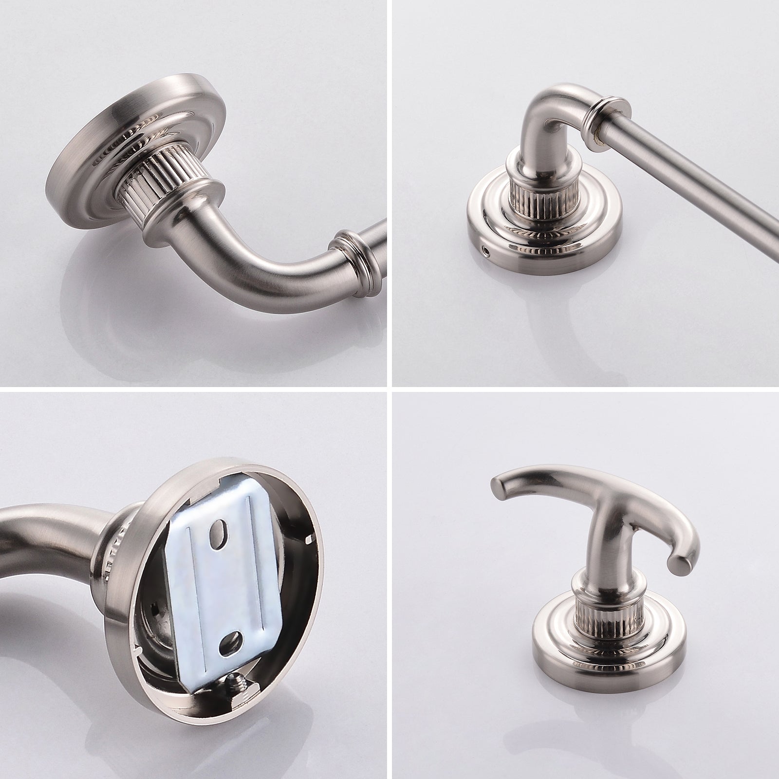Redwood Series 4pc Bath Hardware Accessory Set - Brushed Nickel (Model 26bnset)