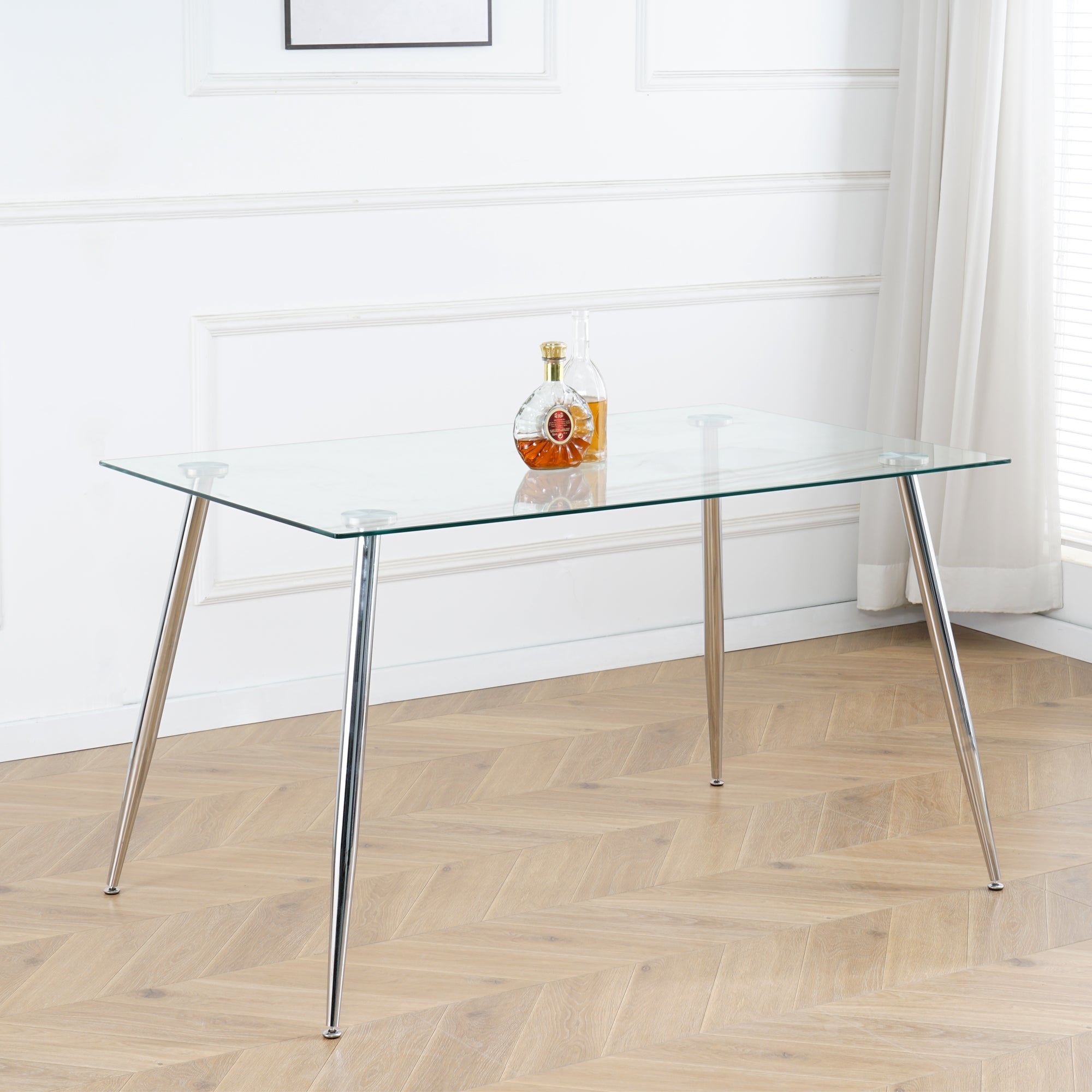 Modern Kitchen Glass Dining Table 51 display picture 1