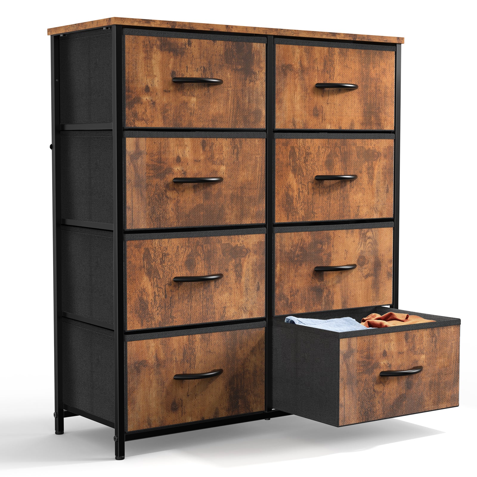 apricot dress Sweetcrispy Dresser For Bedroom With 8 Drawers Tall Dresser & Chest Of
