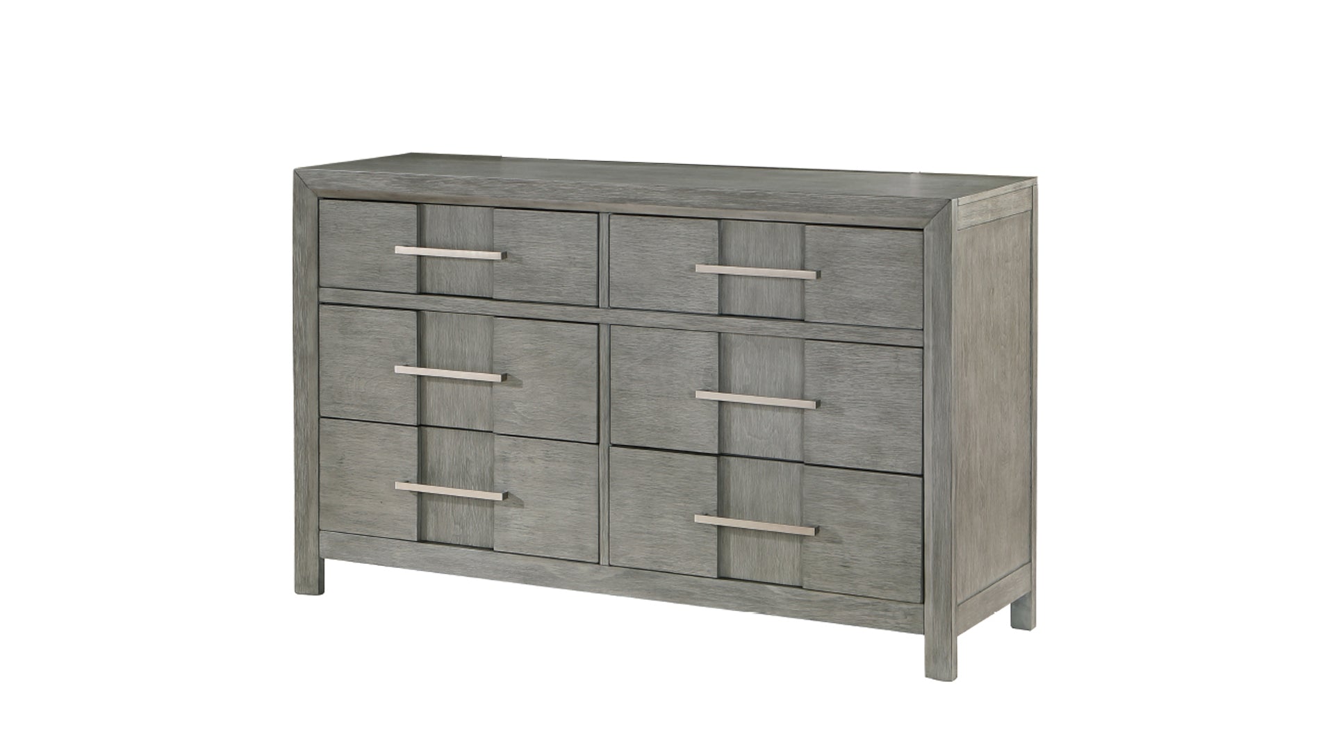 Modern Style 6 Drawer Dresser Silver Coated Metal Handles Made With Wo Modern Style 6 Drawer Dresser Silver Coated Metal Handles Made With Wo
