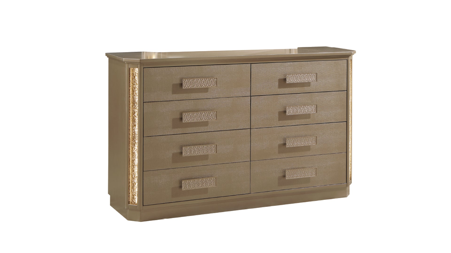 Medusa Dresser Made With Wood In Gold Finish Gold Bedroom Contemporary