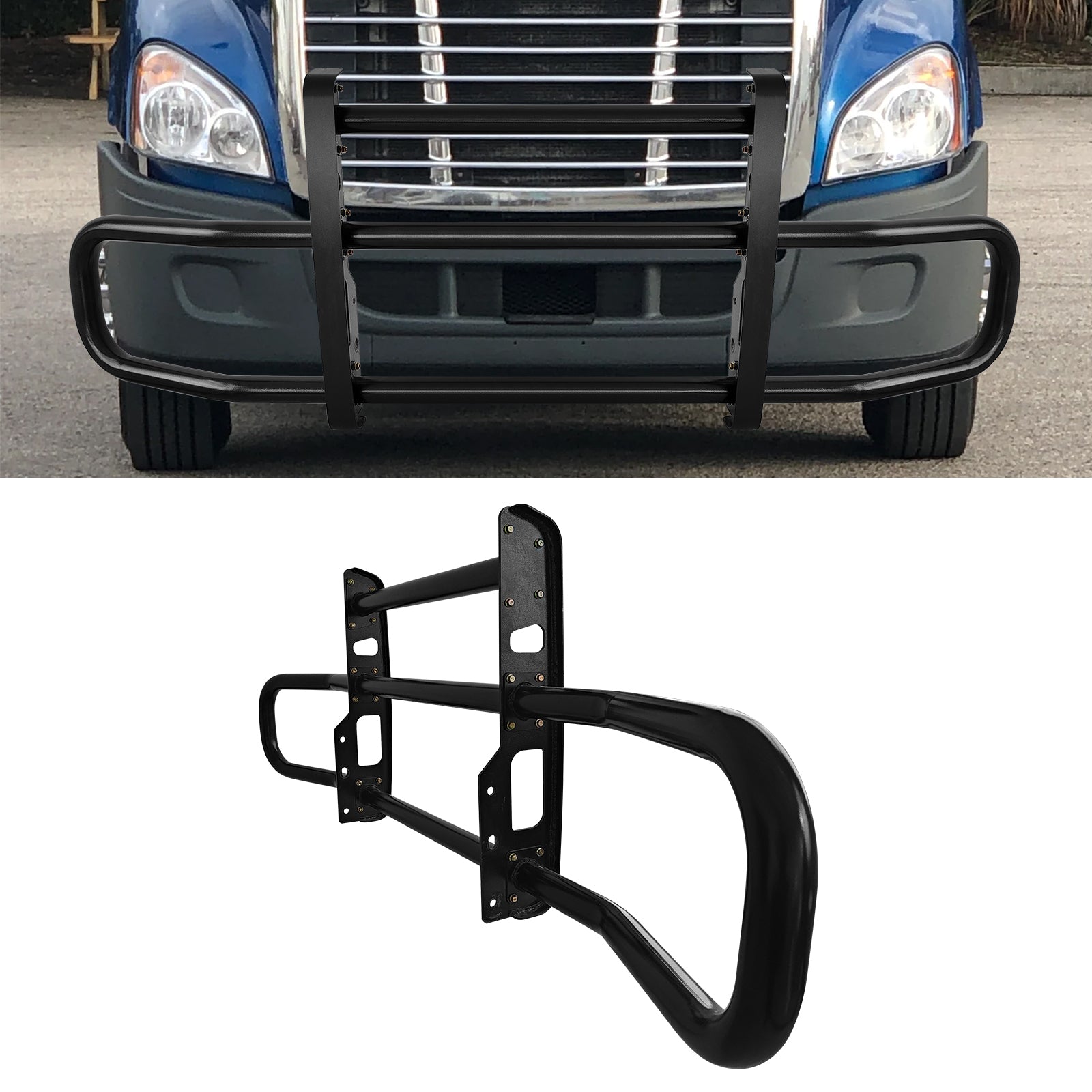 Black Lron Integrated Deer Guard For Freightliner Cascadia 2008 2017 W