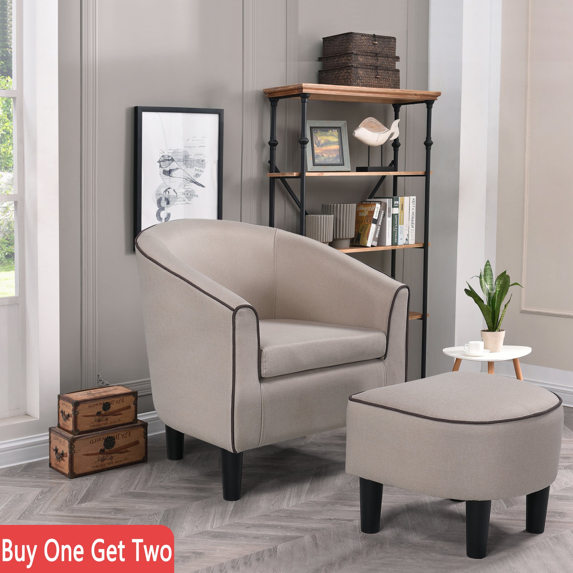 Jst Accent Chair With Ottoman, Modern Accent Arm Chair With