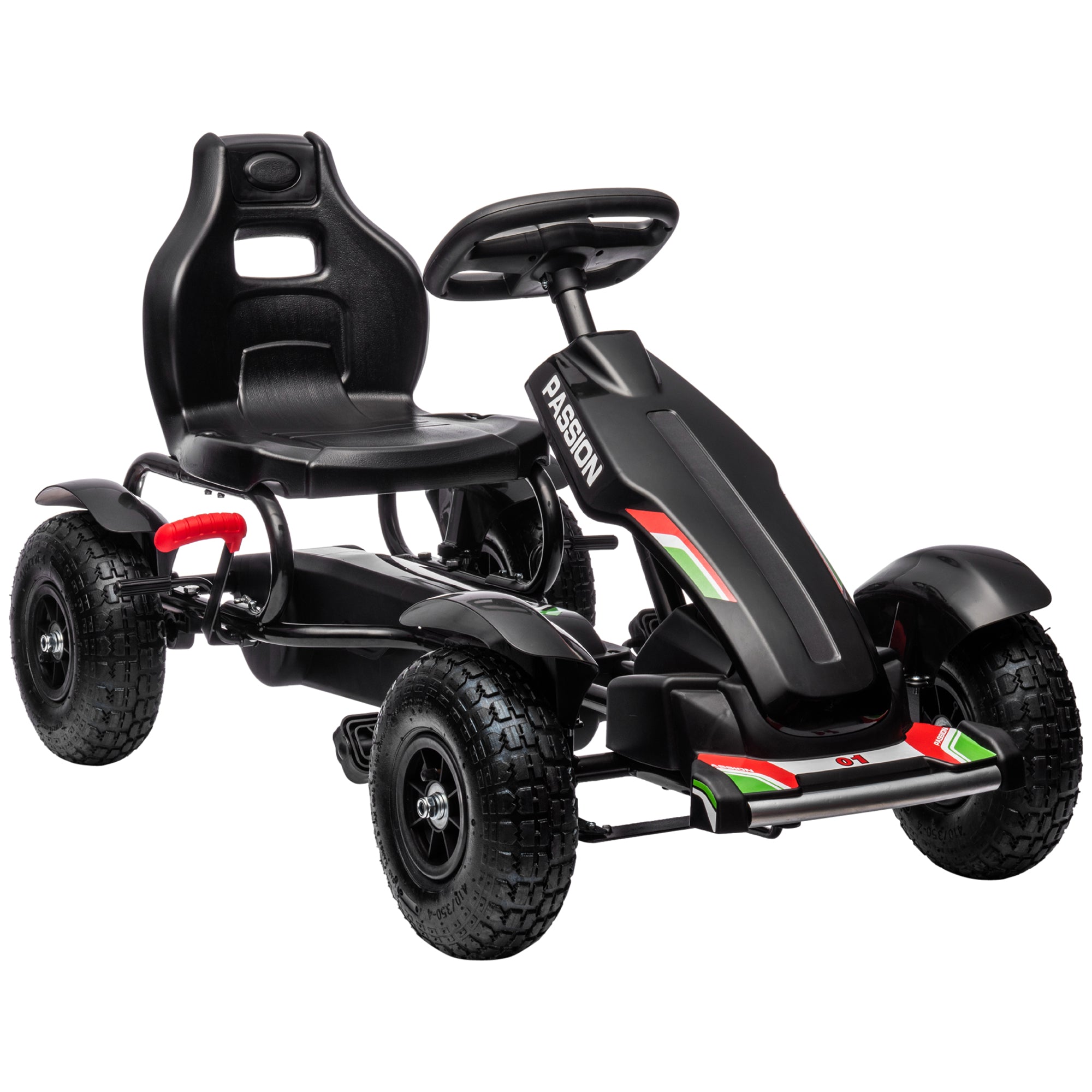 pedal kettcar Kids Pedal Go Kart, Outdoor Ride On Toys With Adjustable Seat, Sharp Handling, Handbrake, 4 Non-Slip Rubber Wheels For Aged 5-12 Years Old