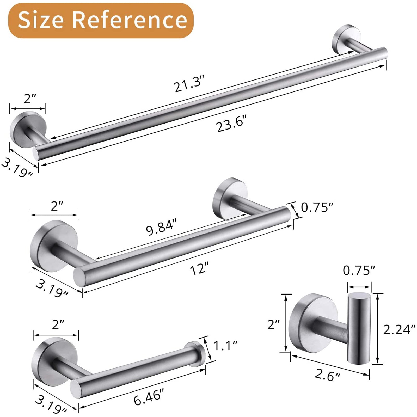 Hardware Sets Bathroom Towel Bar Sets Brushed Nickel Pieces