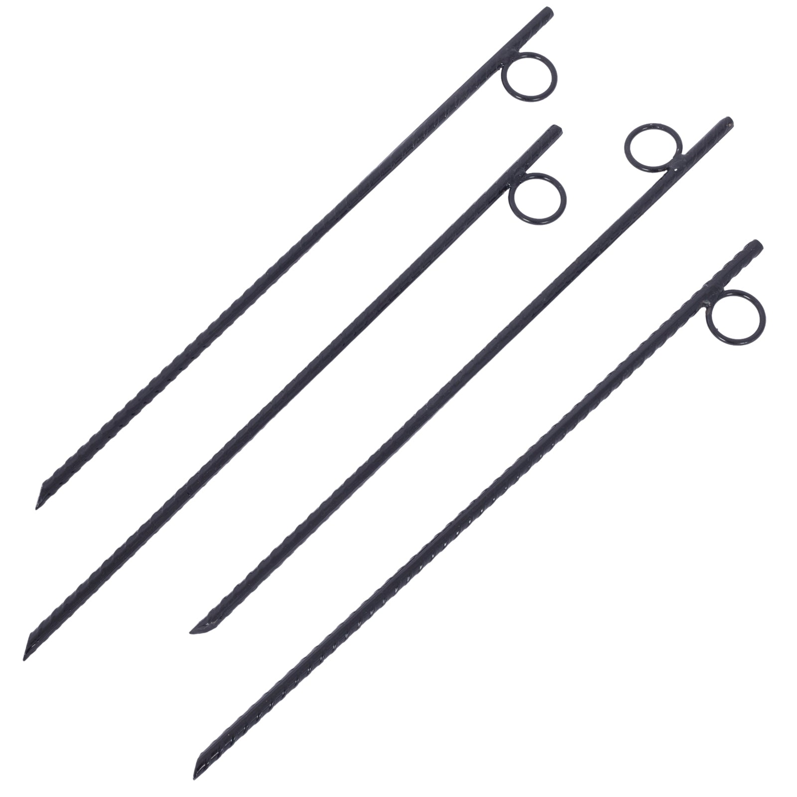 rebar tent pegs Rebar Stake With Loop 4Pcs Grip Rebar 3 8X 18 Inch Steel Durable Heavy Duty Tent Canopy Ground Stakes With Angled Ends And 1 Inch Loops For Campsites