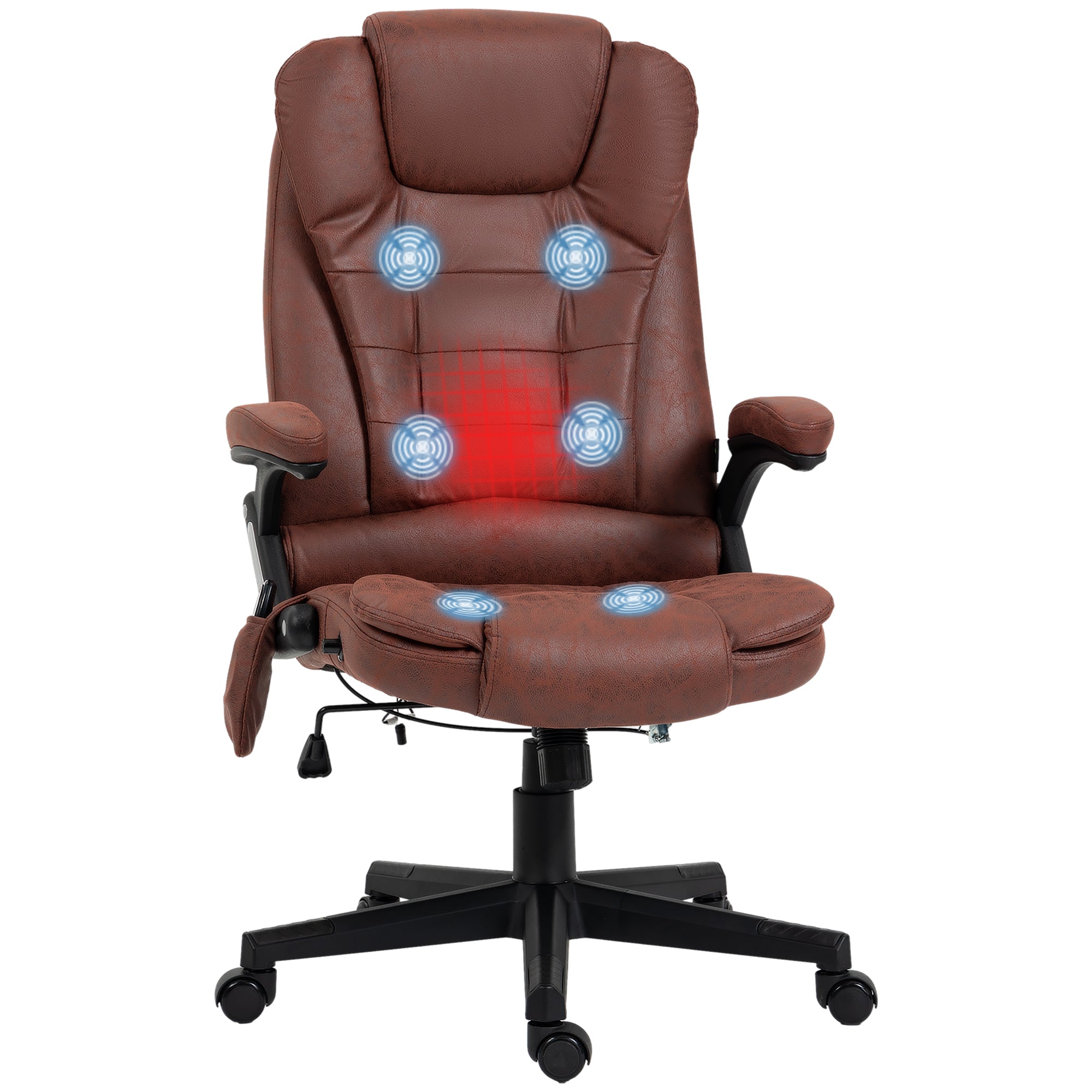 Homcom 6 Point Vibrating Massage Office Chair With Heat, Microfiber High Back Executive Office Chair With Reclining Backrest, Padded Armrests And ... Homcom 6 Point Vibrating Massage Office Chair With Heat, Microfiber High Back Executive Office Chair With Reclining Backrest, Padded Armrests And ...