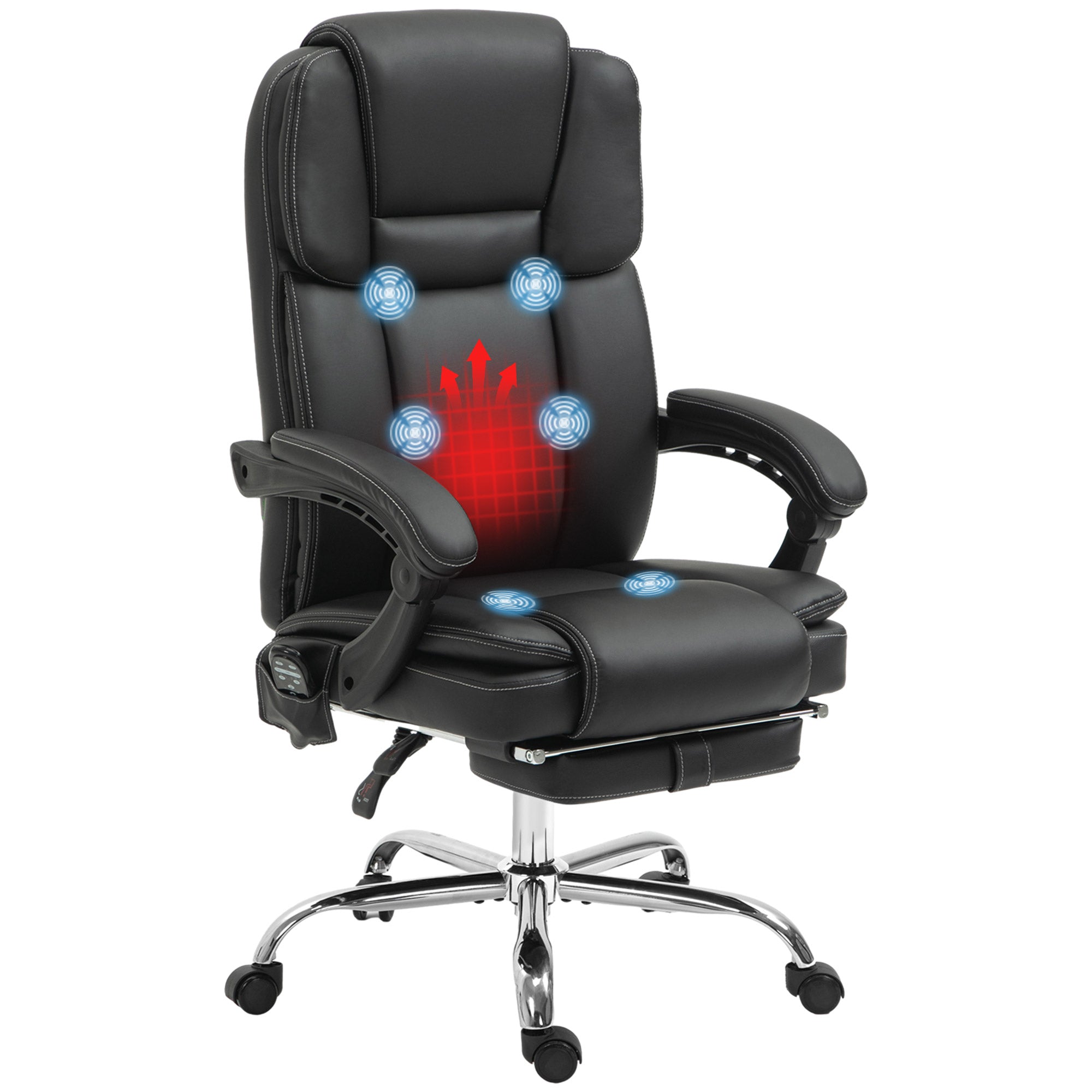Vinsetto Massage Office Chair With 6 Vibration Points, Heated Reclinin