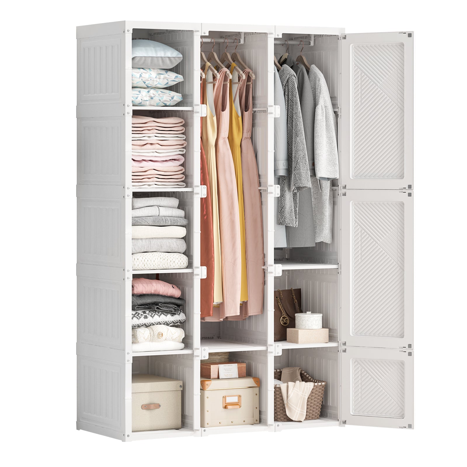 Portable Wardrobe Closets Bedroom ,Storage Organizer, Clothes Dresser,