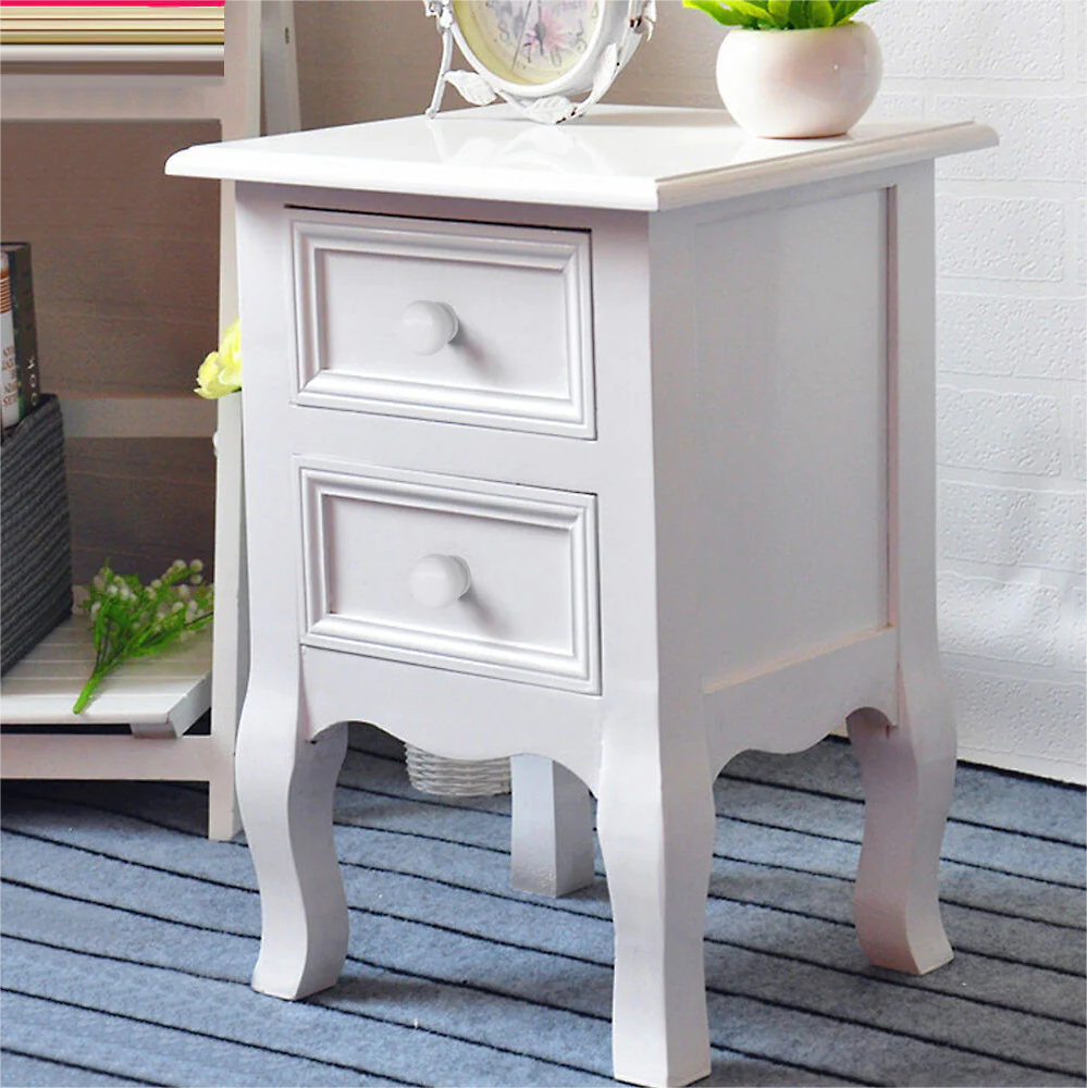 Nightstand Drawer Organizer Storage Cabinet Bedside Table Bedroom Furn