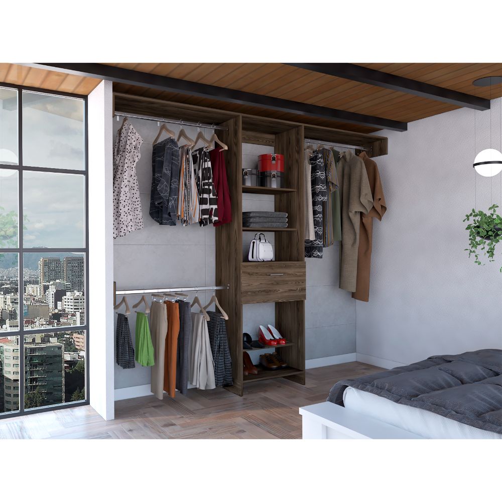 Lune's Closet NY様 Pure Sport ×50 Manchester 250 Closet System, Five Open Shelves, One Drawer, Three Met