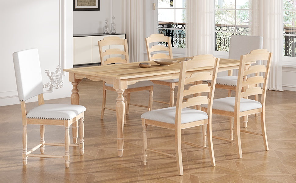 Vintage Traditional Piece Extendable Dining Table Set With