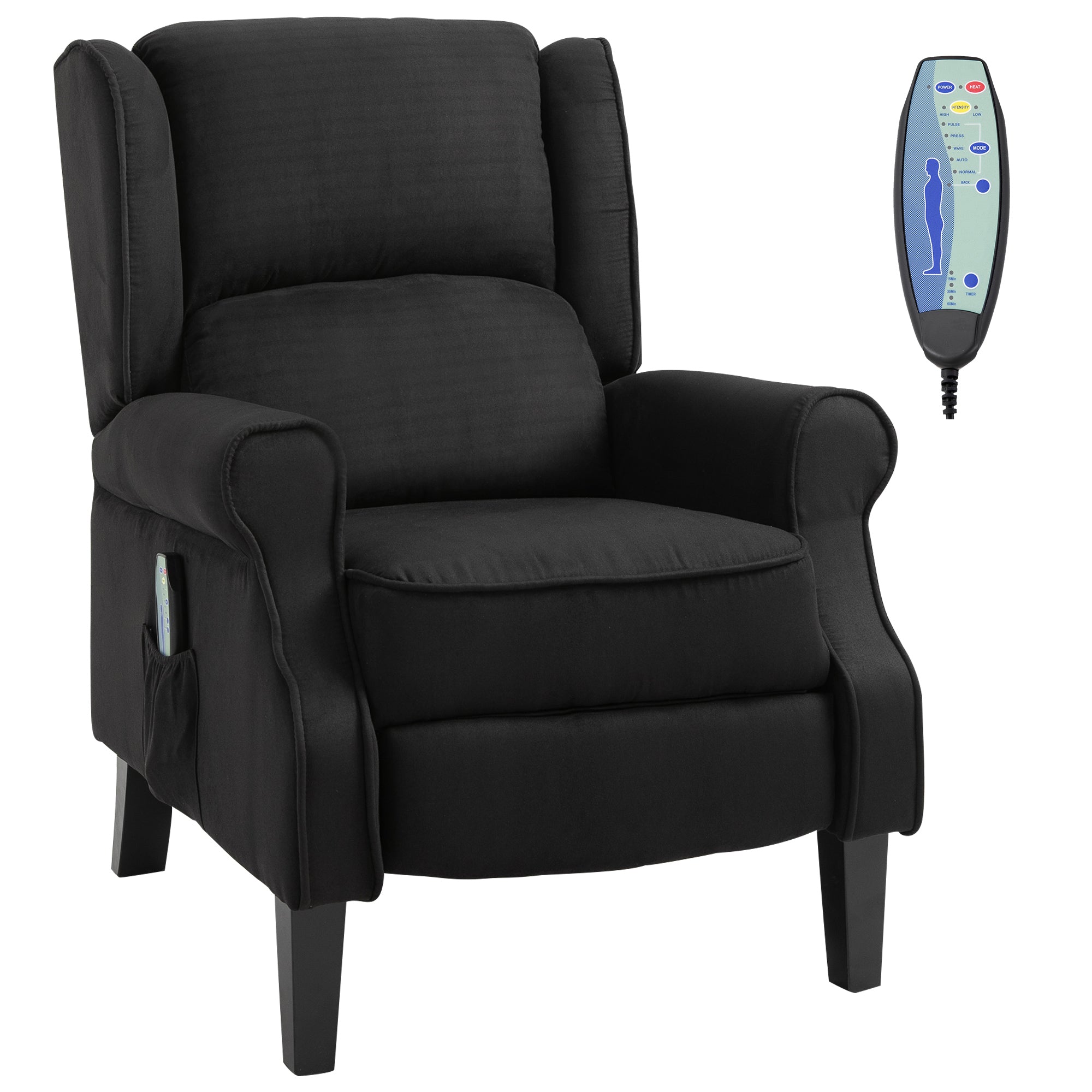 Homcom Wingback Heated Vibrating Massage Chair, Accent Sofa Vintage Up Homcom Wingback Heated Vibrating Massage Chair, Accent Sofa Vintage Up