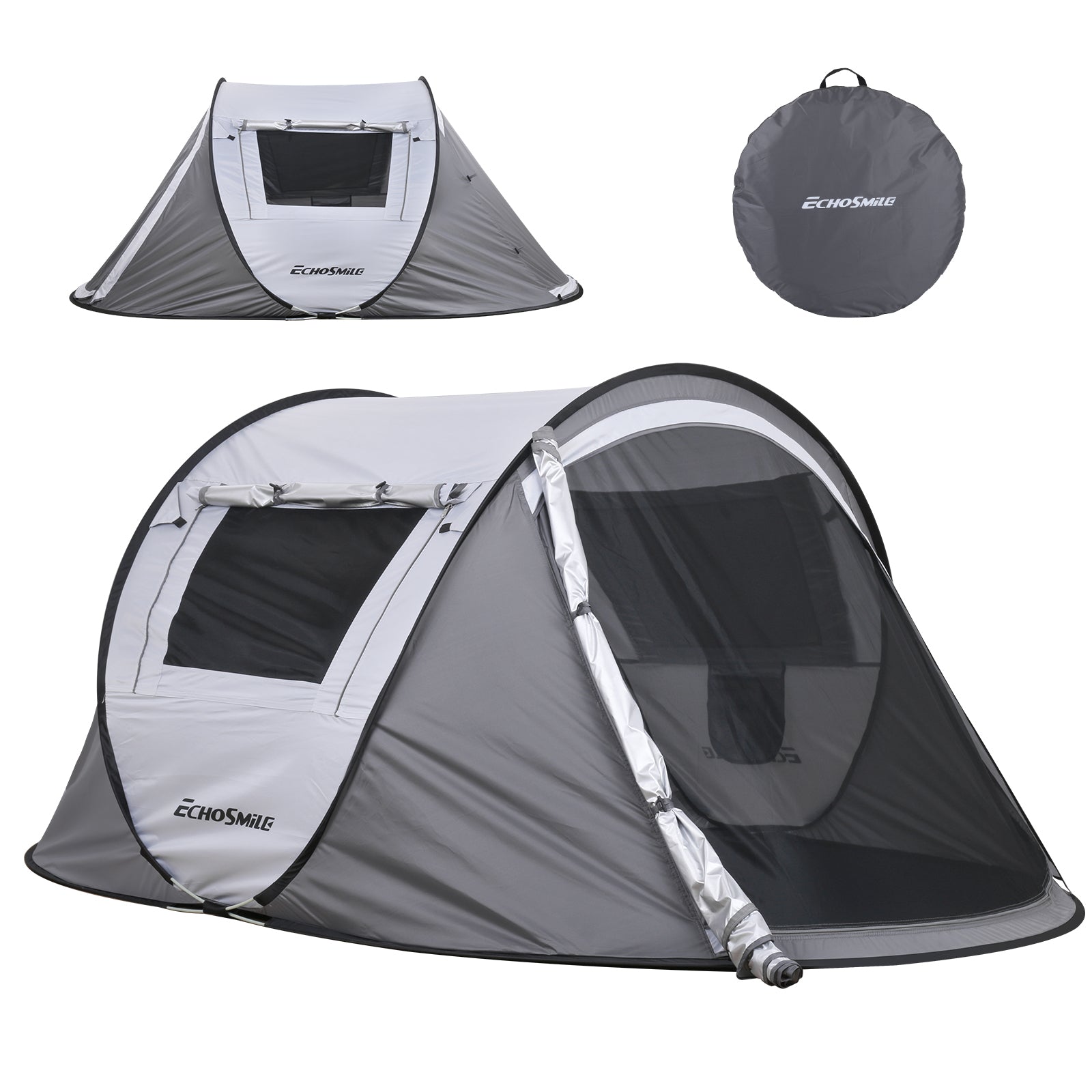 polyethylene tent 2 Person White Gray Pop Up Camping Tent White Gray Polyethylene