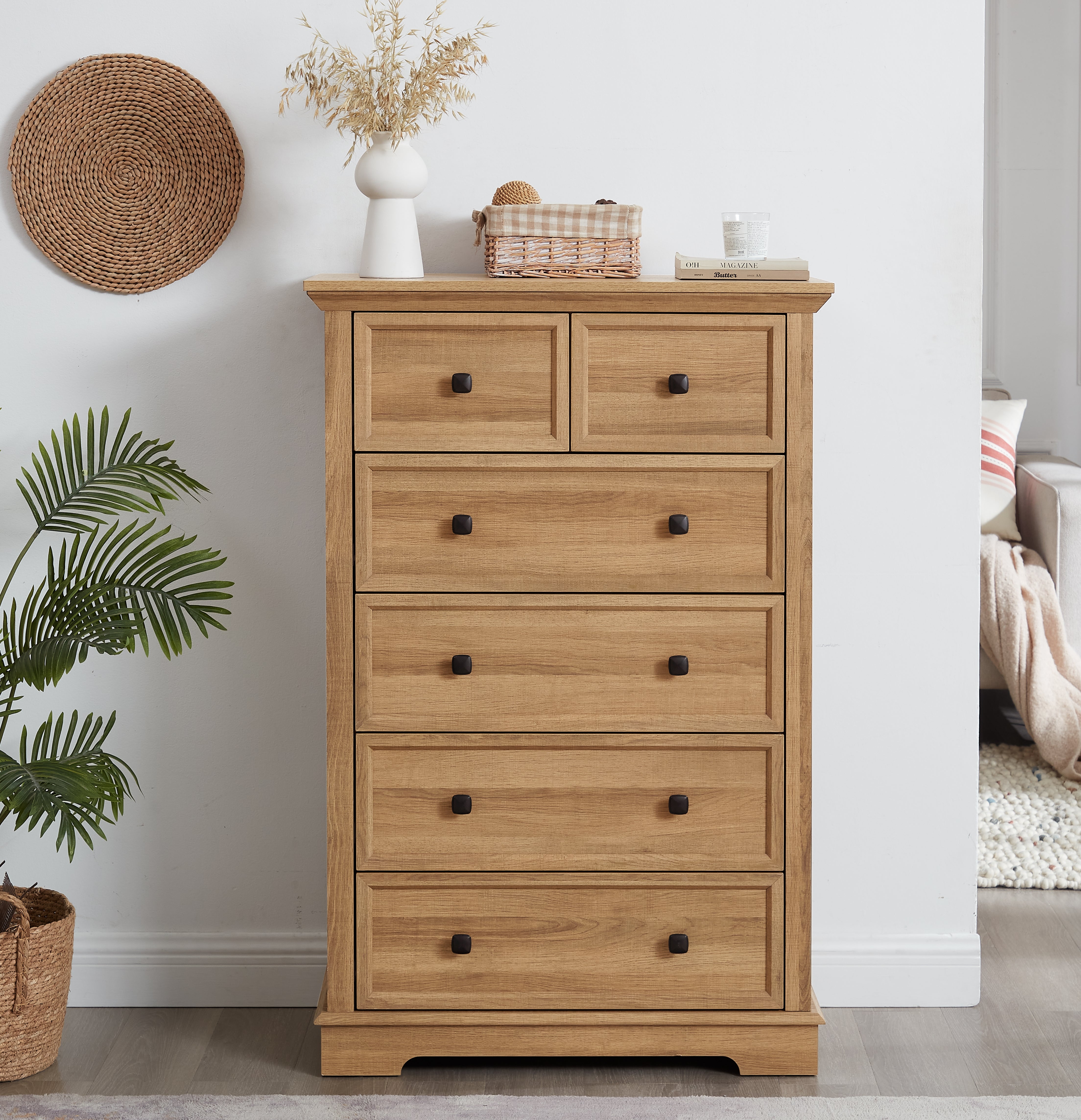 6 Drawer Dresser,6 Drawers Cabinet Tall Chest Of Drawers Closet Organi