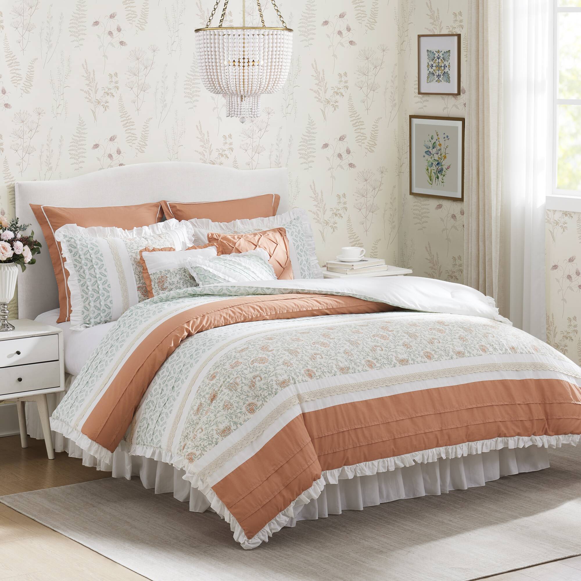 Mainstays 5 Piece Reversible Bed in a Bag Comforter Set with Sheets, Coral, Twin-XL Mainstays 5 Piece Reversible Bed in a Bag Comforter Set with Sheets, Coral, Twin-XL