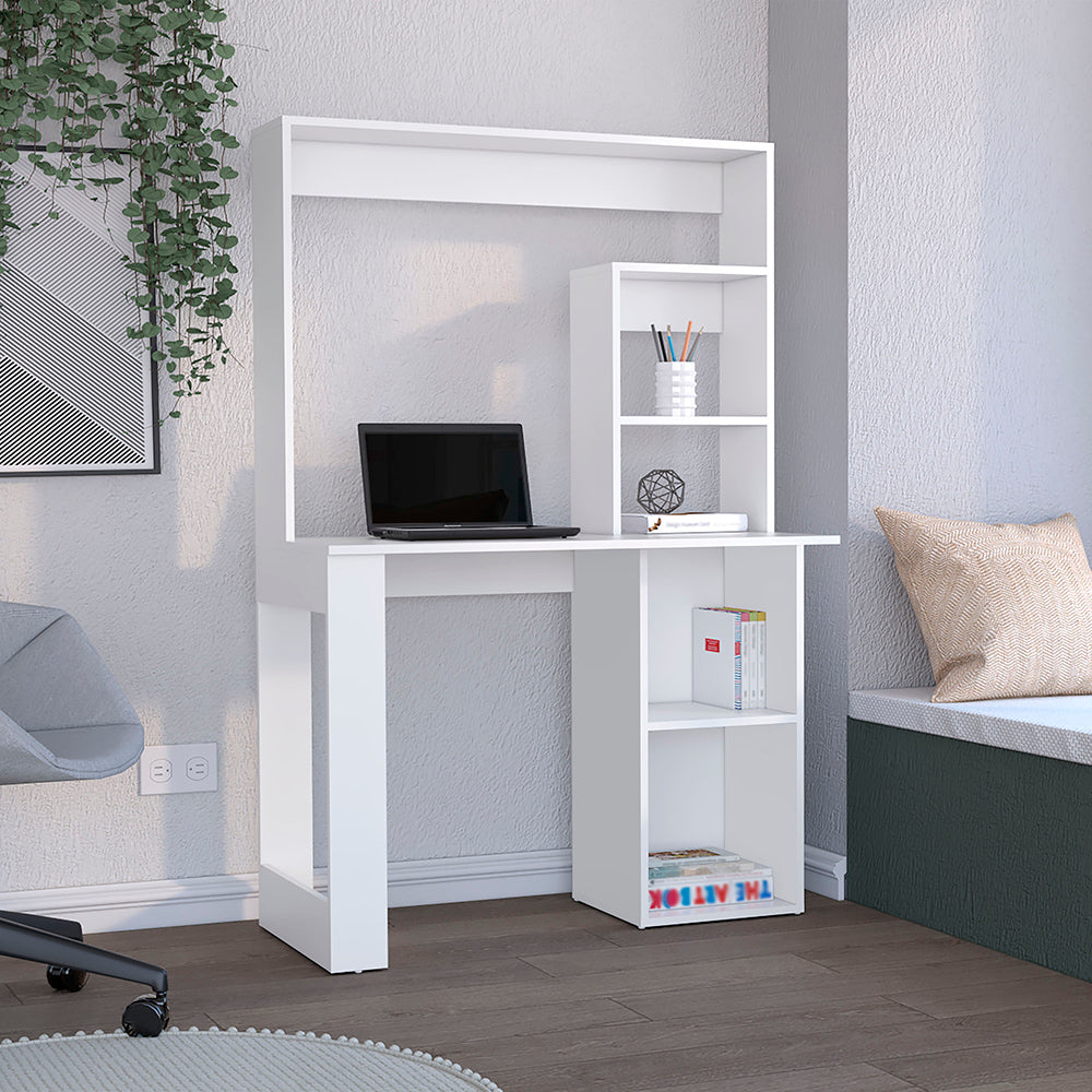 Carroll Computer Desk With Hutch And Storage Shelves White Office Mode, image size:1000x1000