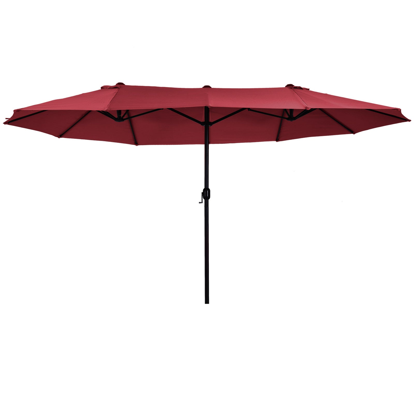 extra large outdoor patio umbrellas Outsunny Extra Large 15Ft Patio Umbrella, Double Sided Outdoor Umbrella With Crank Handle And Air Vents For Backyard, Deck, Pool, Market, Wine Red