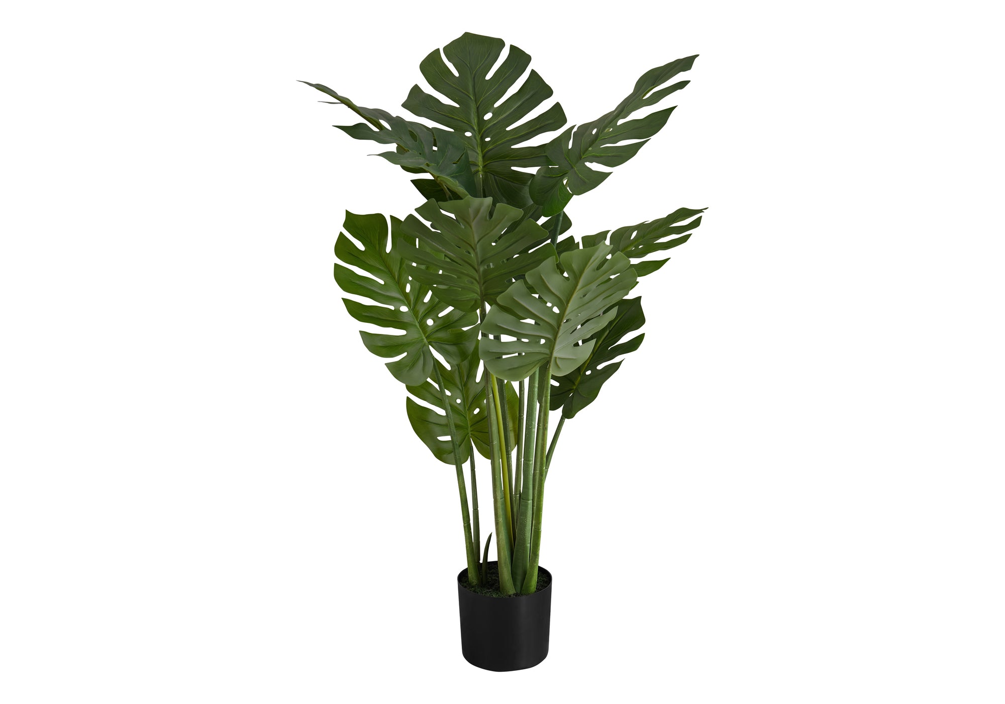 big fake potted plants Artificial Plant, 45" Tall, Monstera Tree, Indoor, Faux, Fake, Floor, Greenery, Potted, Real Touch, Decorative, Green Leaves, Black Pot Green Foam