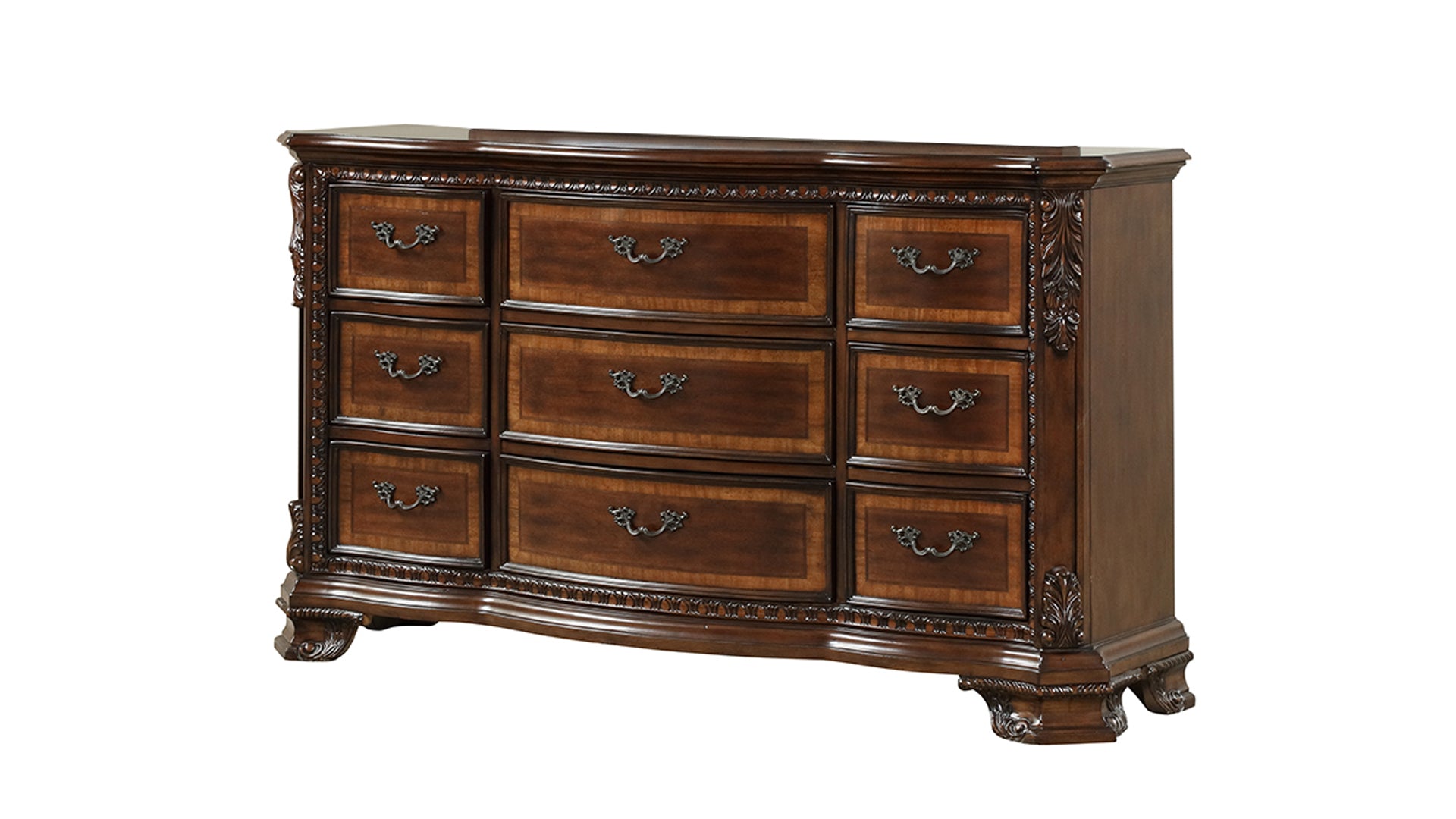 9 drawer dresser brown Arturo 9 Drawer Dresser, Natural Walnut by Four Hands – High Fashion Home main image 1