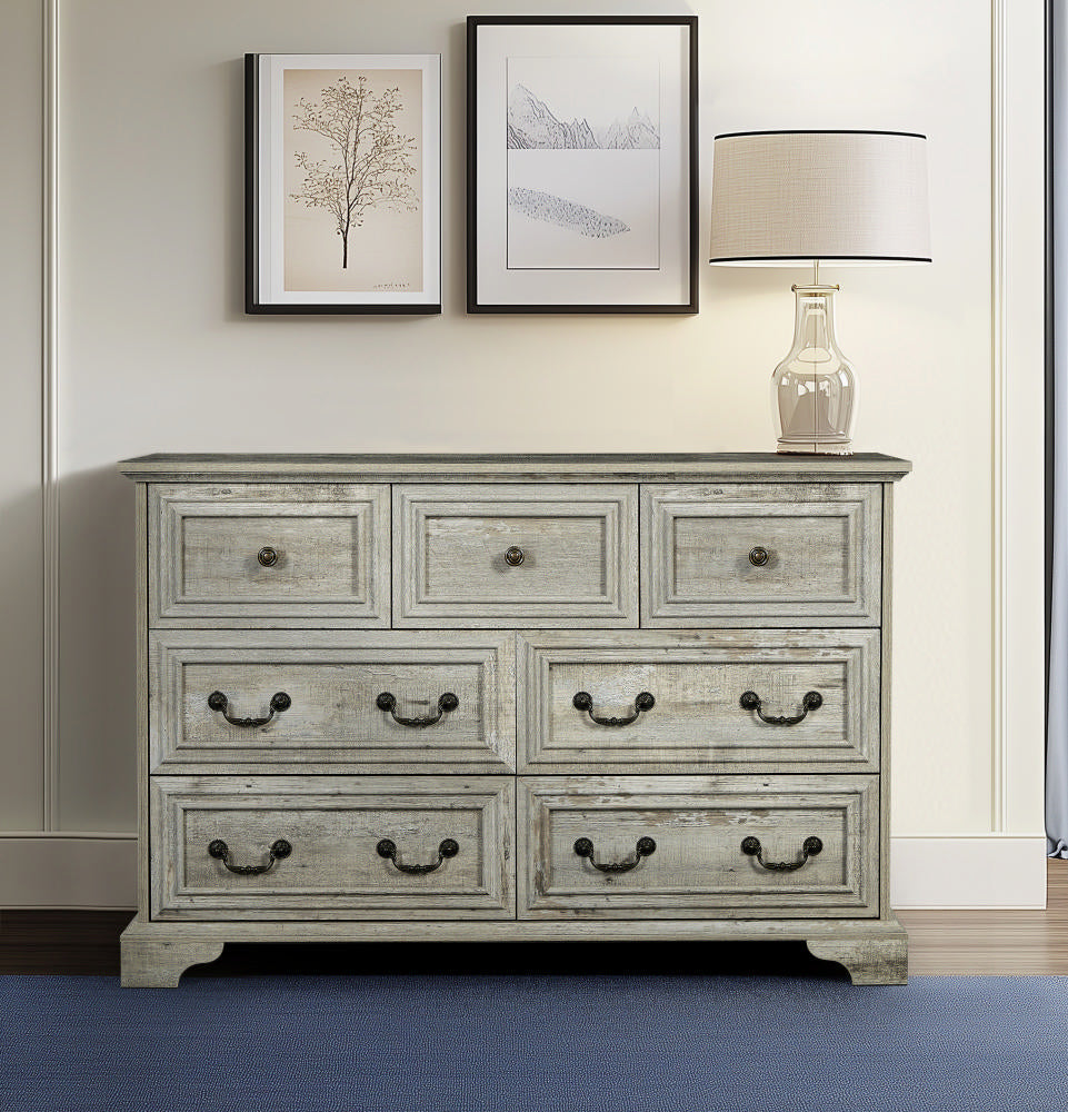 Farmhouse 7 Drawers Dresser For Bedroom, Rustic Chest Of Drawers With Natural Texture, Vintage Design, Storage Dressers Organizer For Bedroom, Living Farmhouse 7 Drawers Dresser For Bedroom, Rustic Chest Of Drawers With Natural Texture, Vintage Design, Storage Dressers Organizer For Bedroom, Living