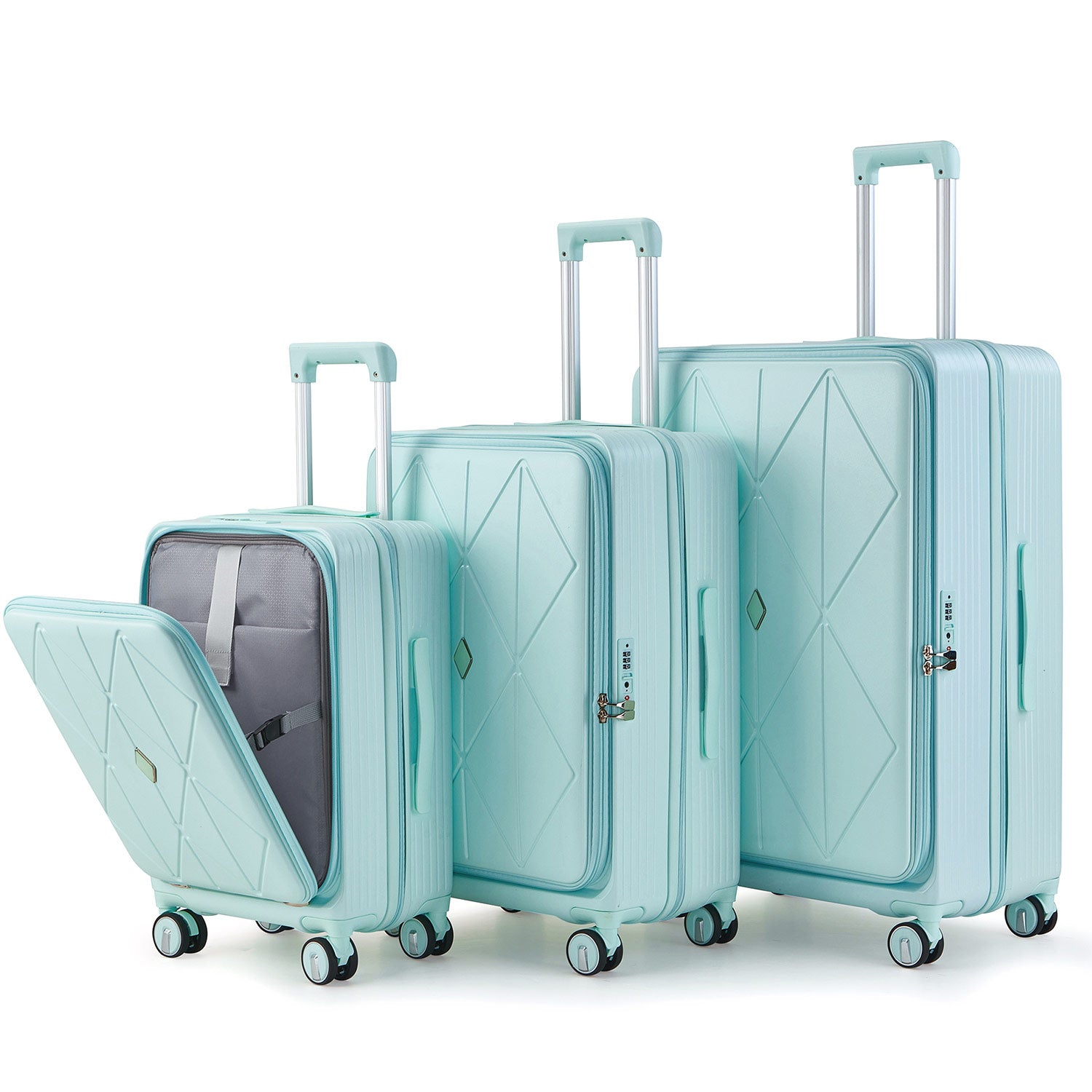 Coolife Luggage Luggage Piece Sets Hard Shell Suitcase Set With