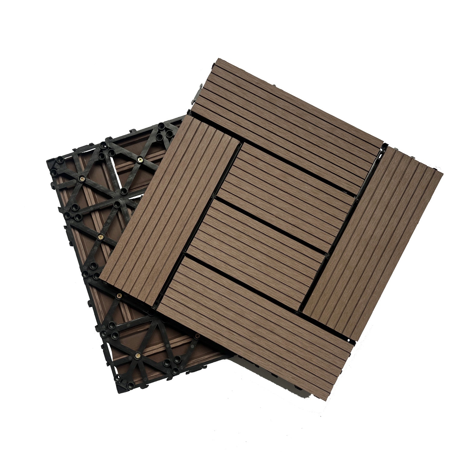 Wood Plastic Composite Deck Tiles Set Of 20Pcs, Composite Decking Resi