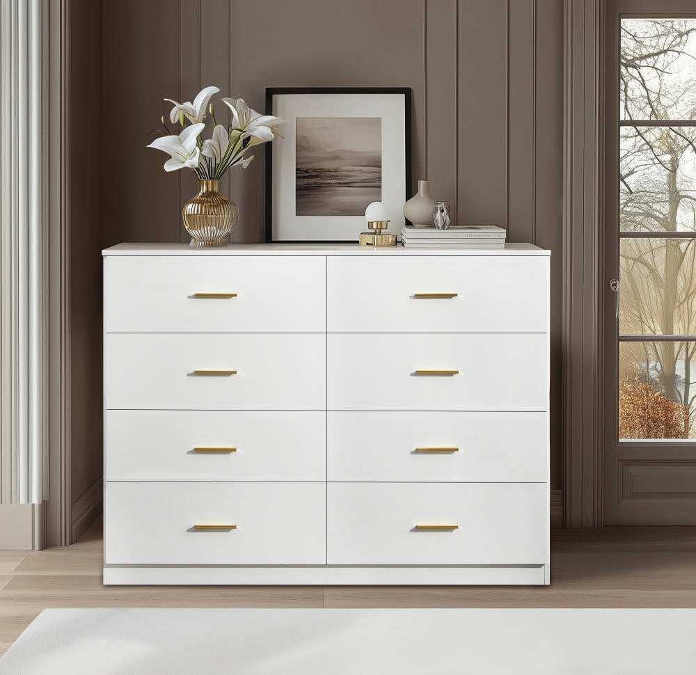 Modern White 8 Drawer Dresser For Bedroom Large Storage Wide Chest Of Modern White 8 Drawer Dresser For Bedroom Large Storage Wide Chest Of