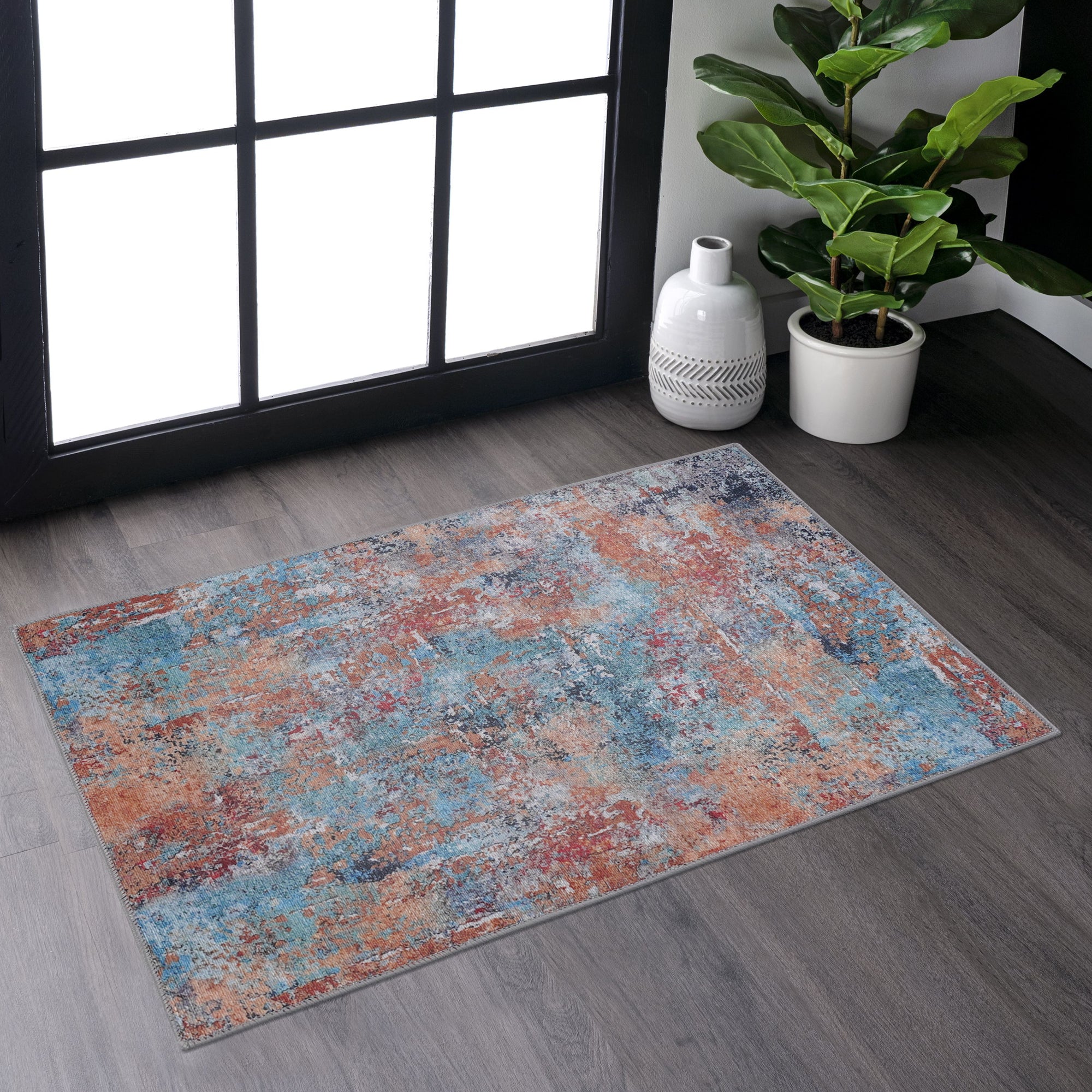 Naar 2X3, Machine Washable Area Rugs, Low Pile, Non Slip, Non Shedding