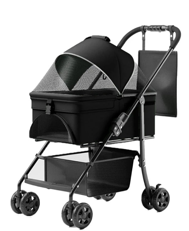 dog stroller and car seat 2 In 1 Folding Dog Stroller, Pet Folding Stroller, 4 Wheels Dog Cat Pu
