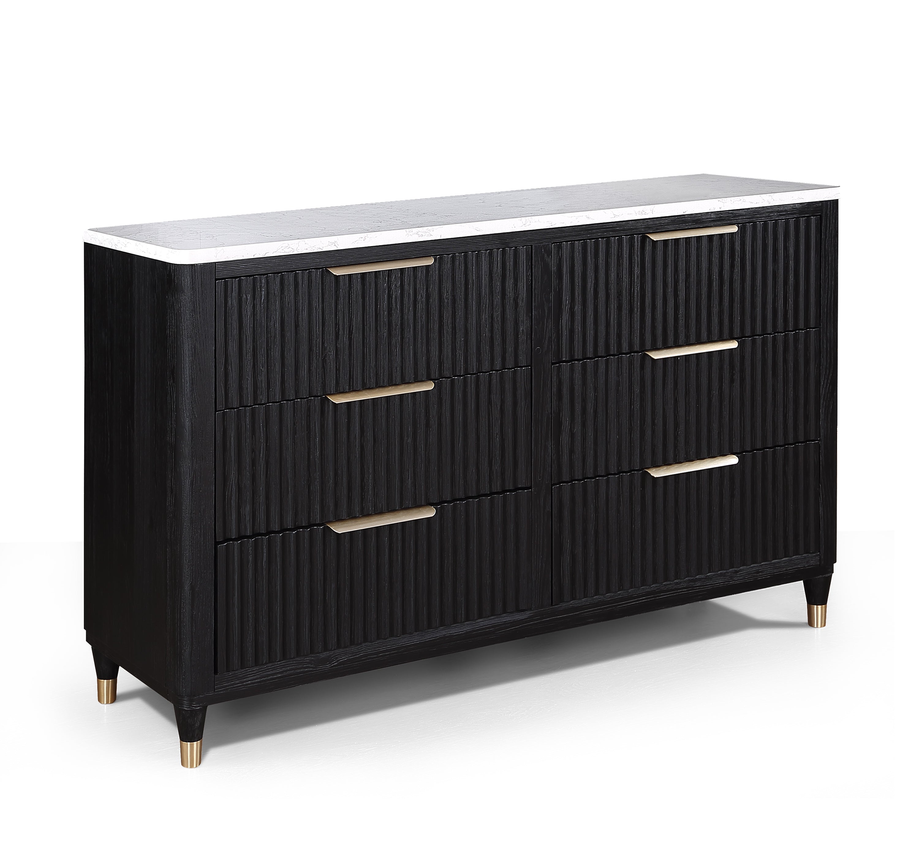 black dresser white handles Armany Antique brass handles with acrylic accents complete the overall luxurious look and feel. Alynia 6 - Drawer Dresser
