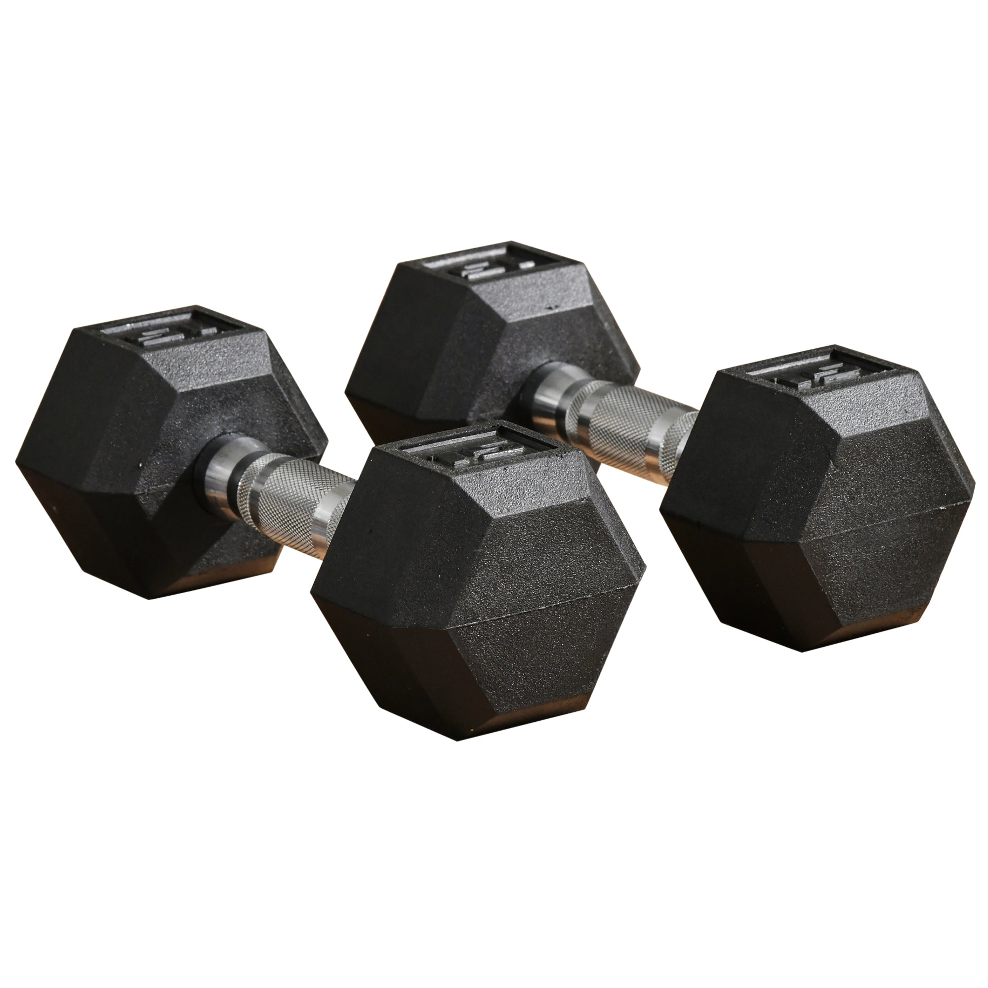 Soozier 2 X 15Lbs Hex Dumbbell Set Of 2, Rubber Weights Exercise Fitne
