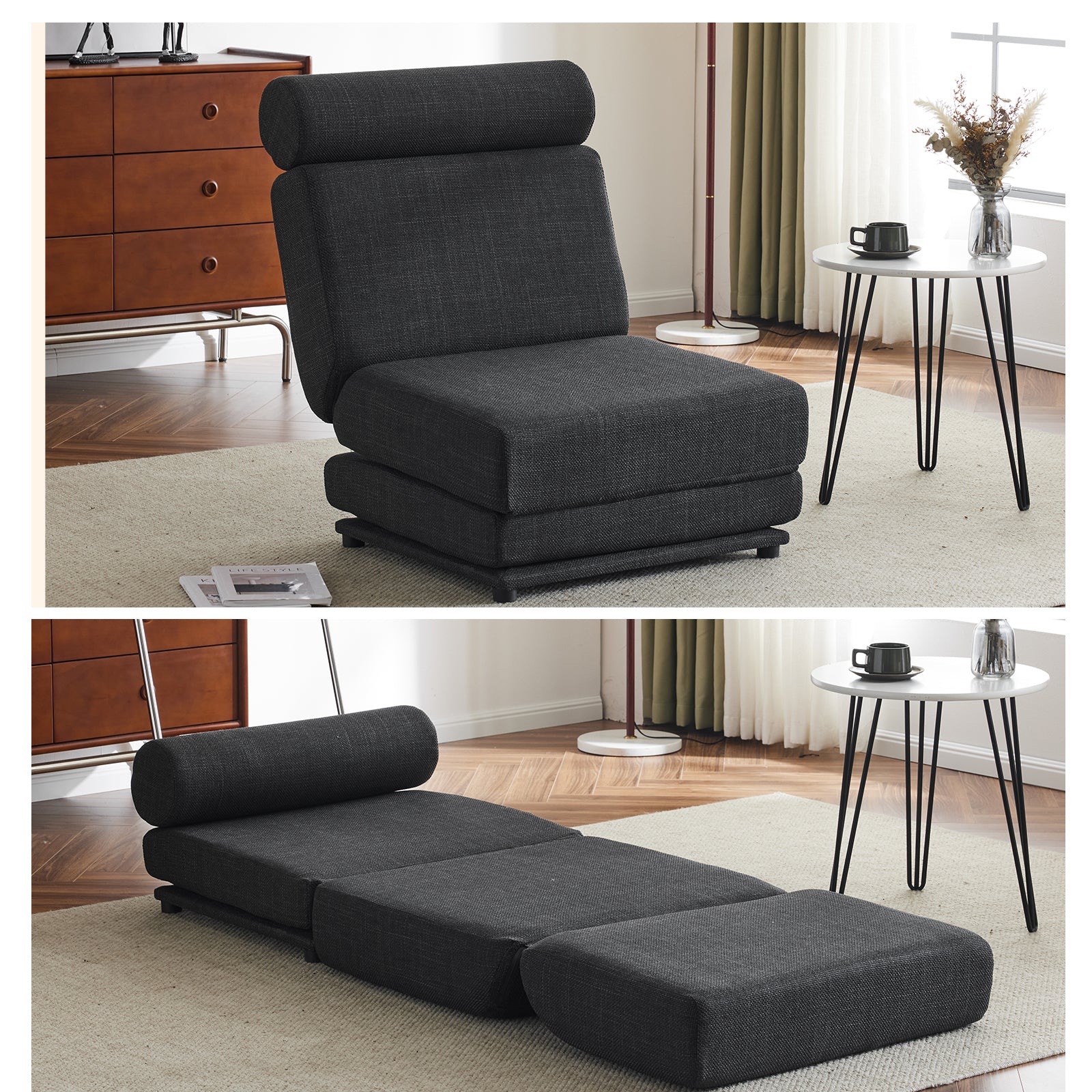 Single Sofa Chair Foldable Single Sofa Bed With Pillow,Portable Foldab