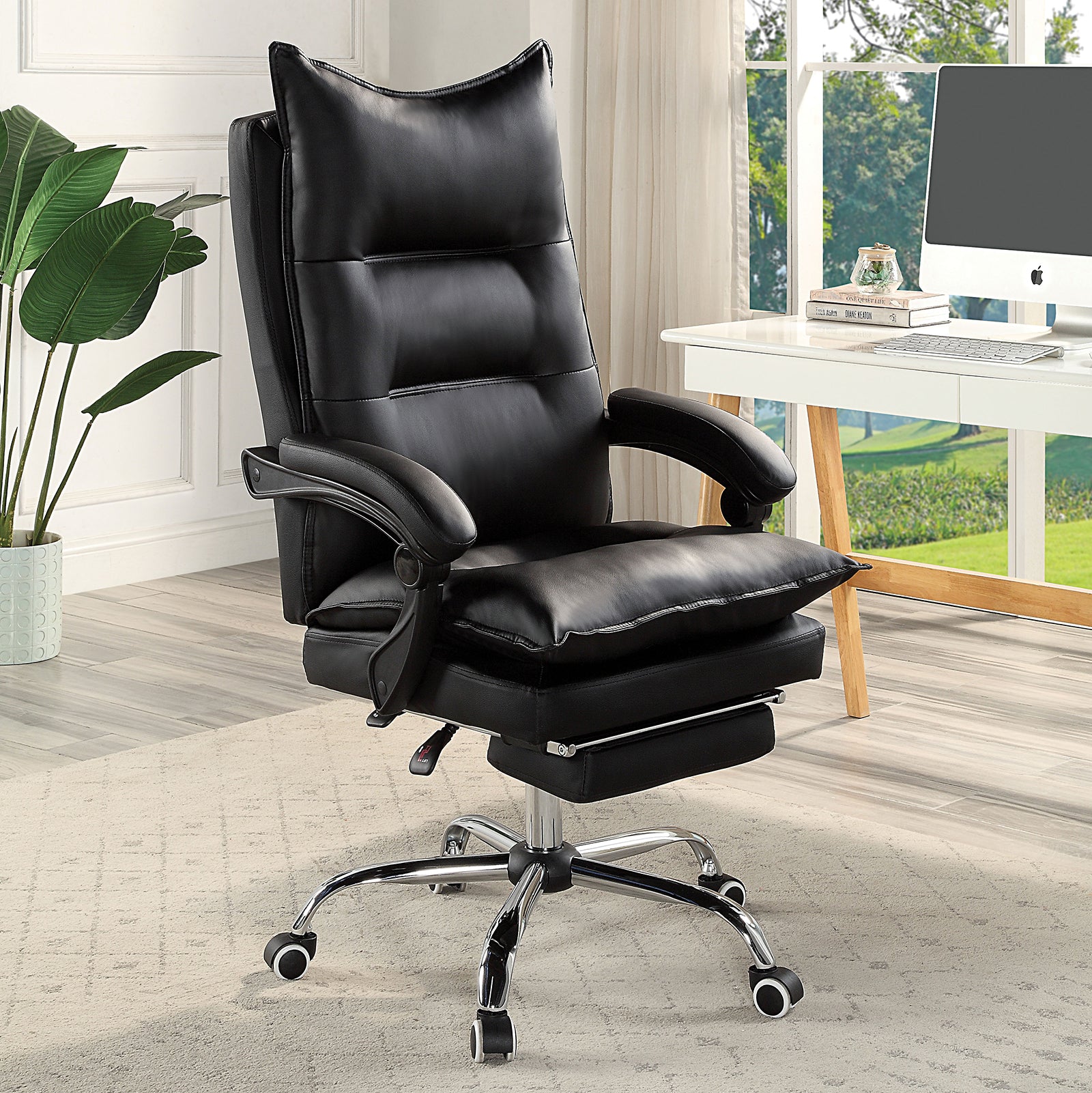 Contemporary Office Chair Upholstered 1Pc Comfort Adjustable Chair Rel