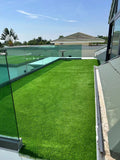 4Ftx10Ft Outdoor Artificial Grass Runner Rug, Thick Realistic Fake Grass Roll Decor Patio Balcony Garden Lawn, Dog Pets Turf Drain Mat, 1.38