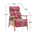 Coolmore Wood Frame Armchair, Modern Accent Chair Lounge Chair For Living Room Wine Red Pu Leather