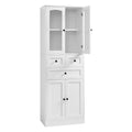 Tall Bathroom Storage Cabinet, Cabinet With Four Doors And Drawers, Adjustable Shelf, Mdf Board, White White Mdf