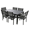 High Quality Steel Outdoor Table And Chair Set, Suitable For Patio, Balcony, Backyard. Gray Seats 6 Steel